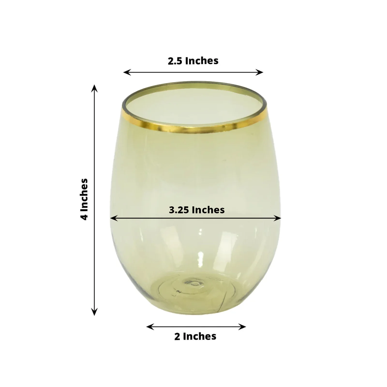 12-Pack Plastic Wine Tumblers Transparent Dusty Sage Green with Gold Rim - Reusable Drinkware 12oz - Image 3