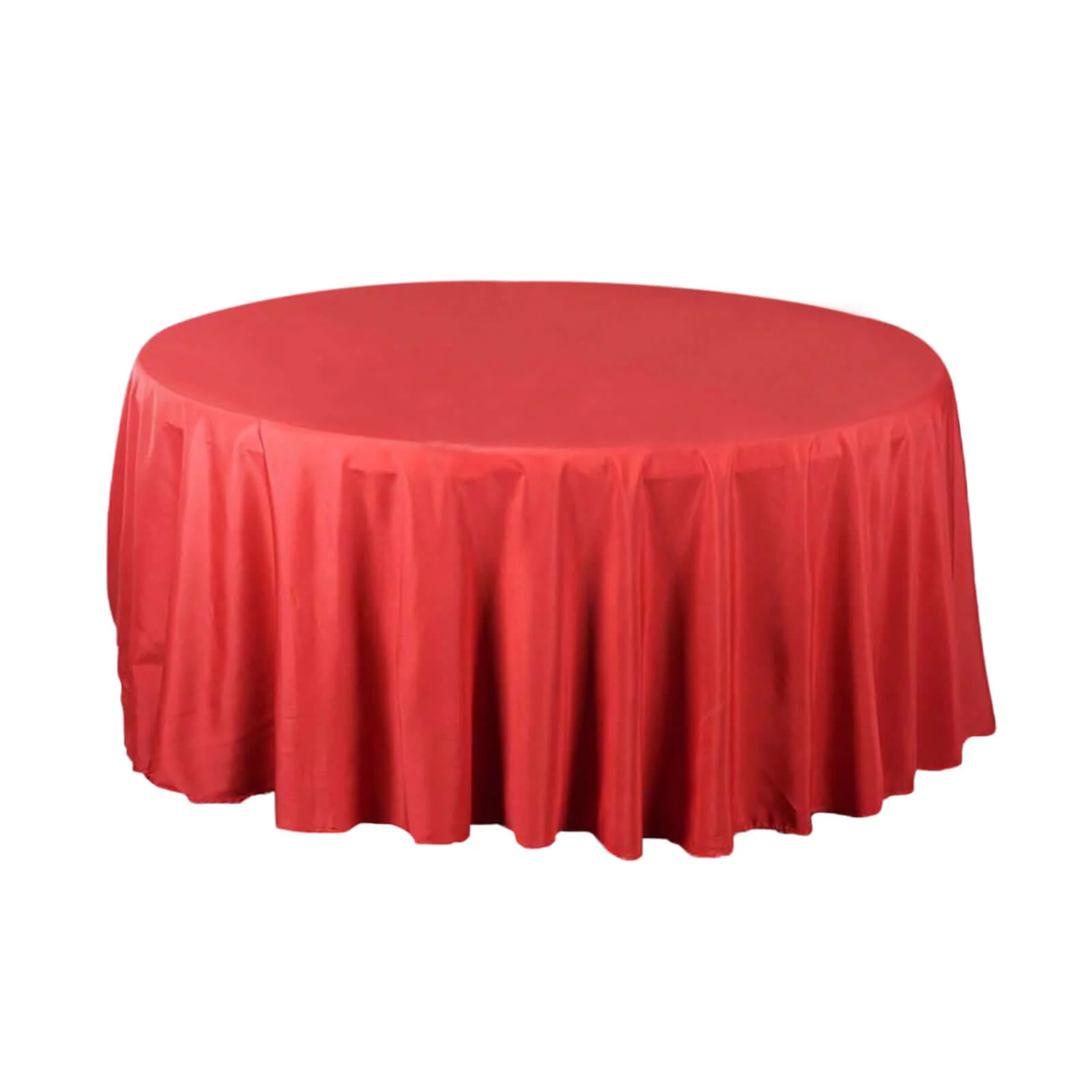 Polyester 108" Round Tablecloth Red - Wrinkle-Resistant Table Cover - Image 6