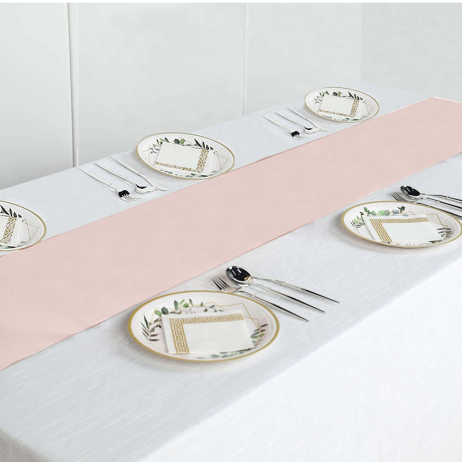 Polyester 12"x108" Table Runner Blush - Durable & Wrinkle-Resistant Table Decor - Image 7