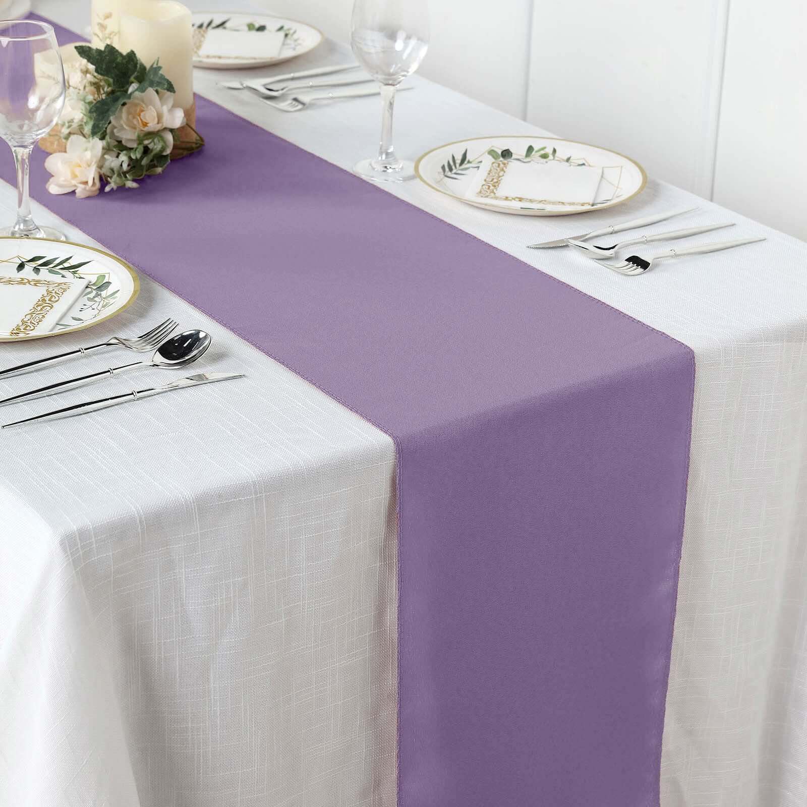 Polyester 12"x108" Table Runner Violet Amethyst - Durable & Wrinkle-Resistant Table Decor - Image 2