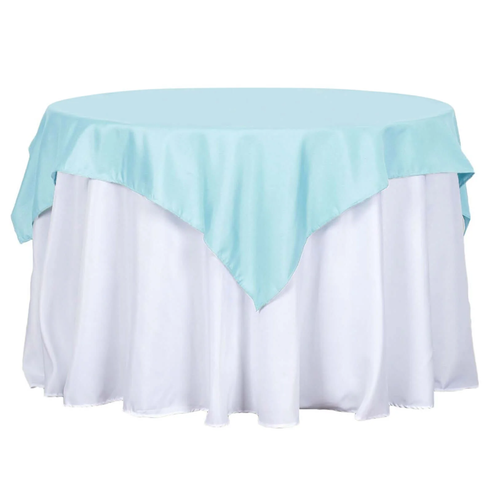 Polyester 54"x54" Table Overlay Square Tablecloth Light Blue - Wrinkle-Resistant & Durable Table Cover - Image 6