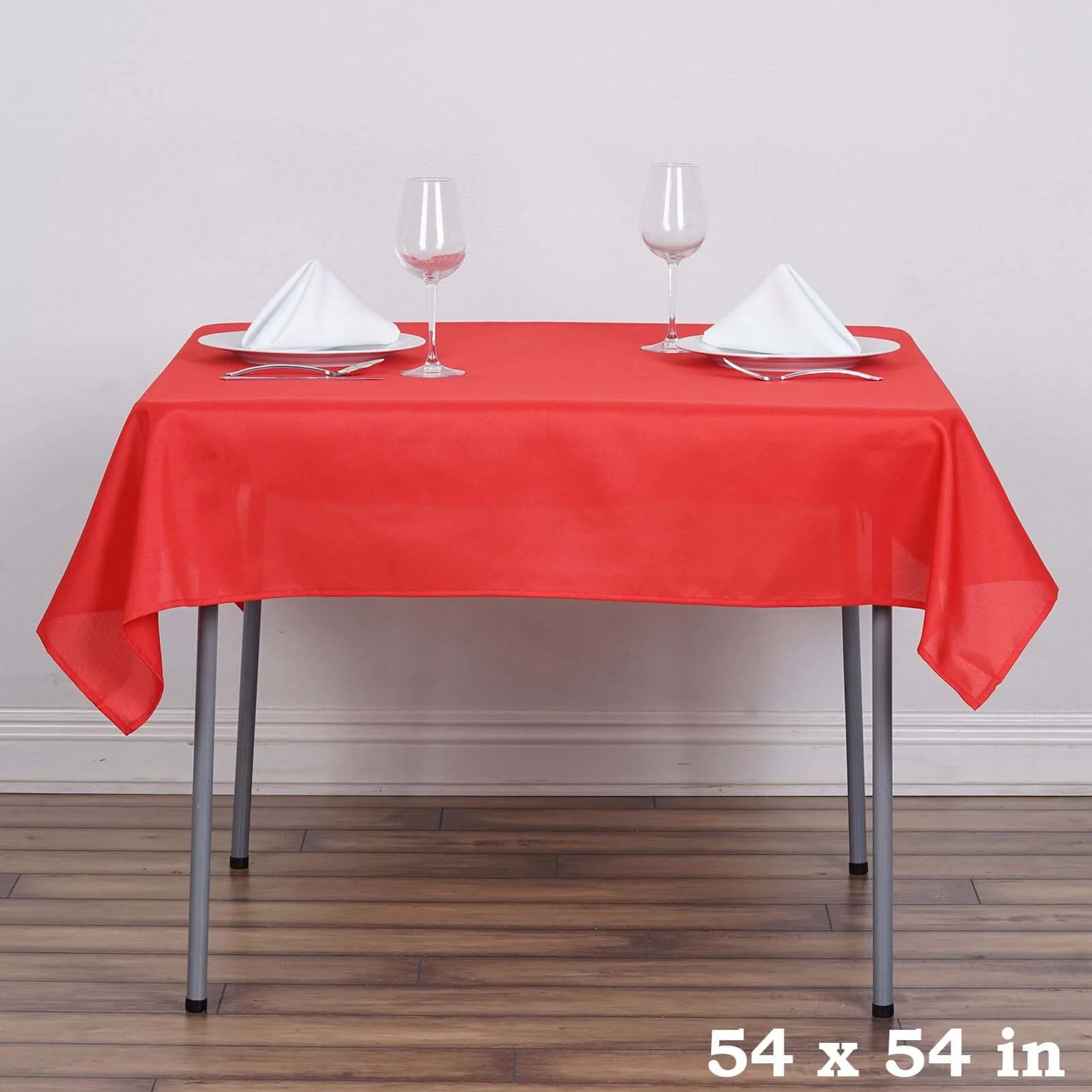 Polyester 54"x54" Table Overlay Square Tablecloth Red - Wrinkle-Resistant & Durable Table Cover - Image 5