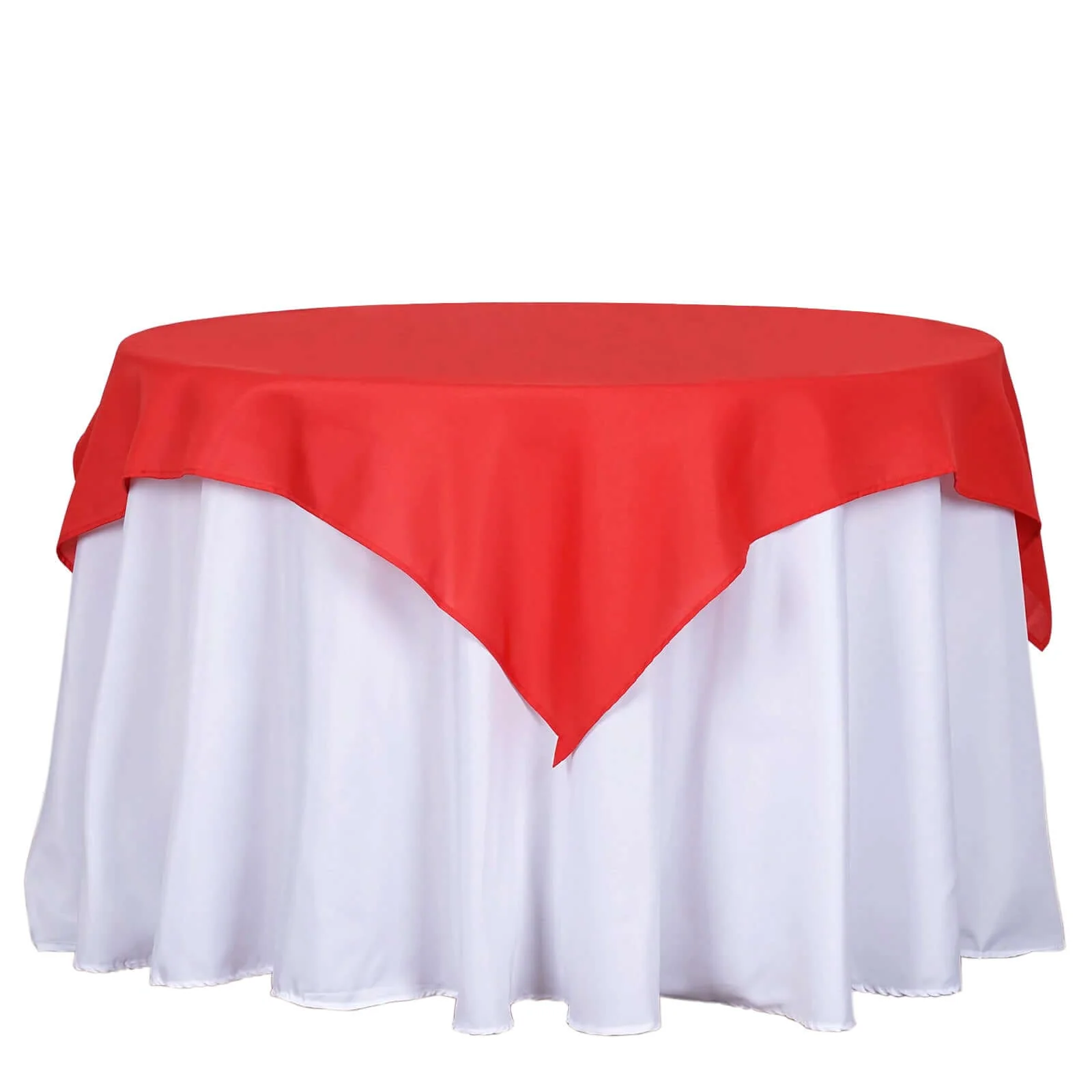 Polyester 54"x54" Table Overlay Square Tablecloth Red - Wrinkle-Resistant & Durable Table Cover - Image 6