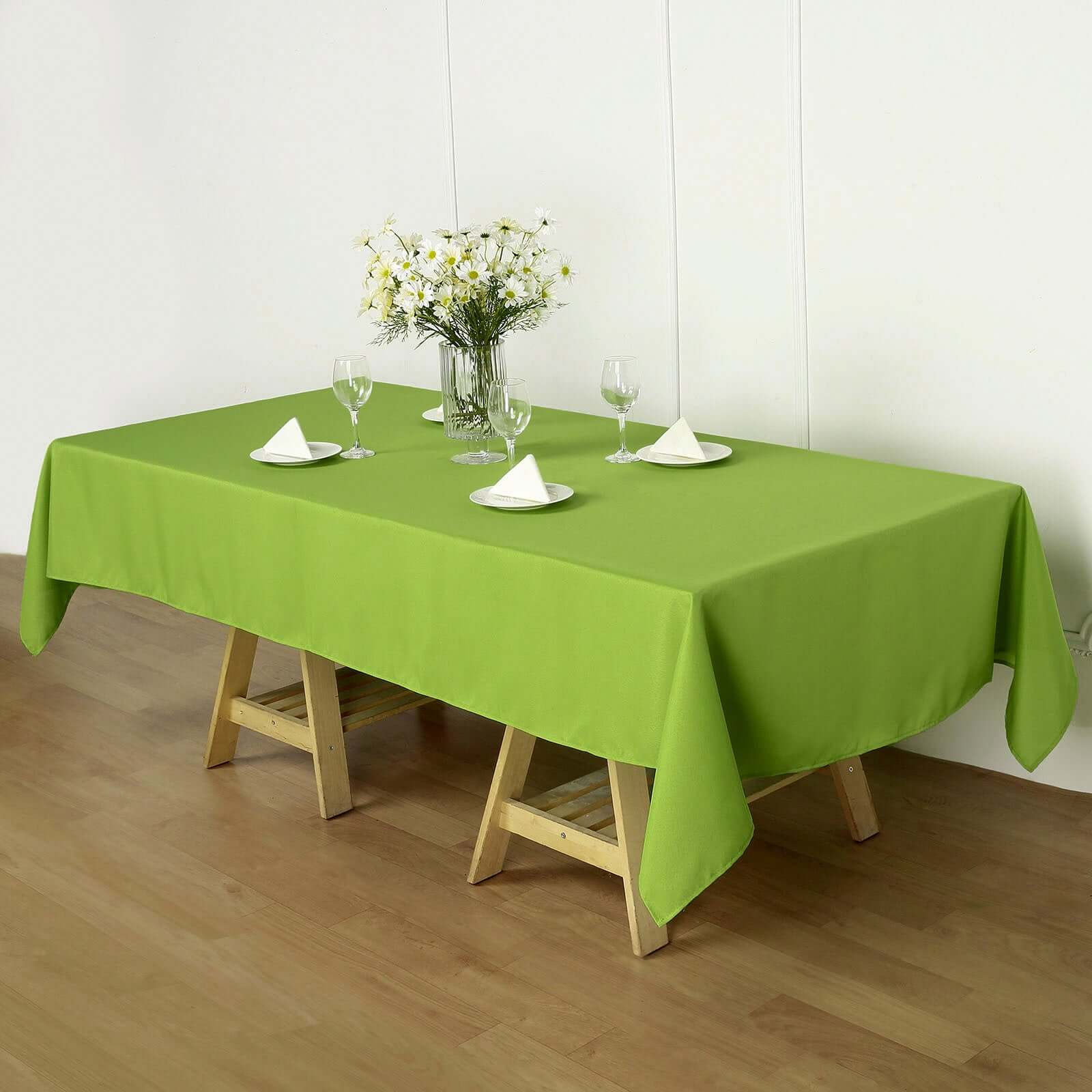 Polyester 60"x102" Rectangle Tablecloth Apple Green - Durable and Stylish Table Cover - Image 3