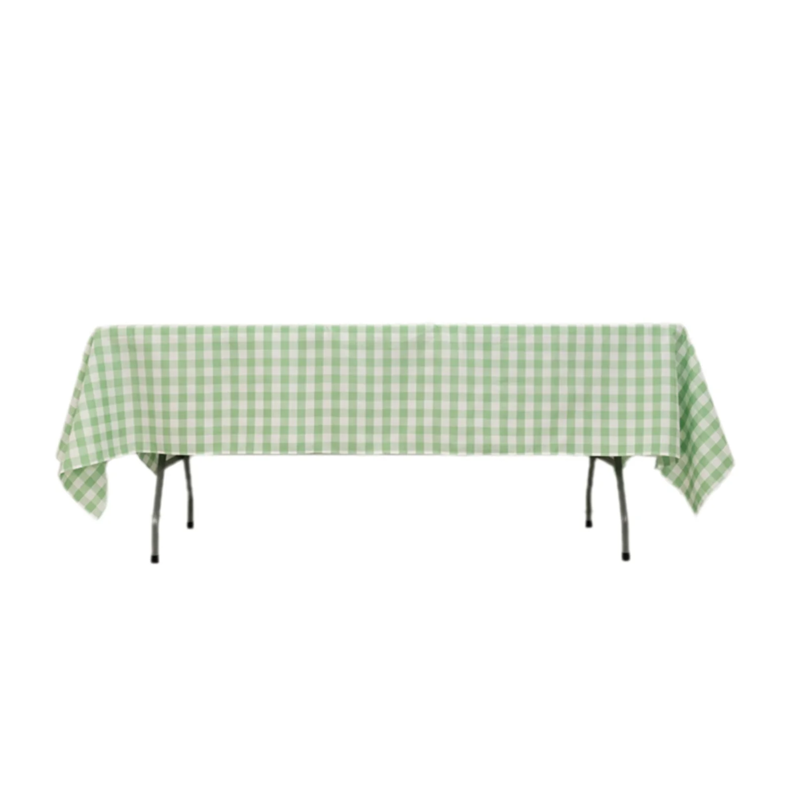 Polyester 60"x102" Rectangle Tablecloth White/Sage Green - Checkered Buffalo Plaid Table Cover - Image 7