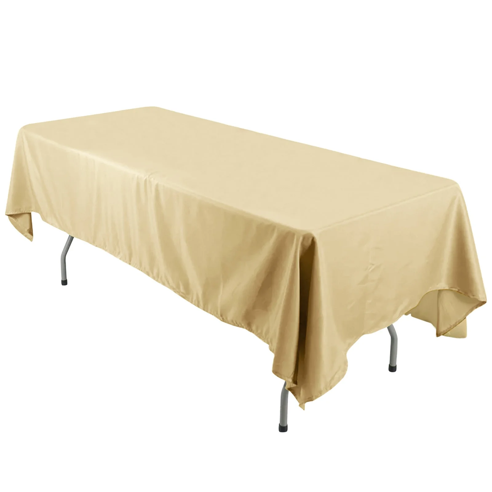 Polyester 60"x126" Rectangle Tablecloth Champagne - Wrinkle-Resistant Table Cover