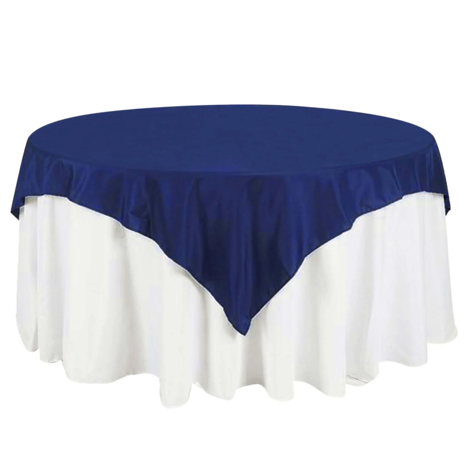 Polyester 70"x70" Table Overlay Square Tablecloth Navy Blue - Wrinkle-Resistant & Durable Table Cover - Image 7