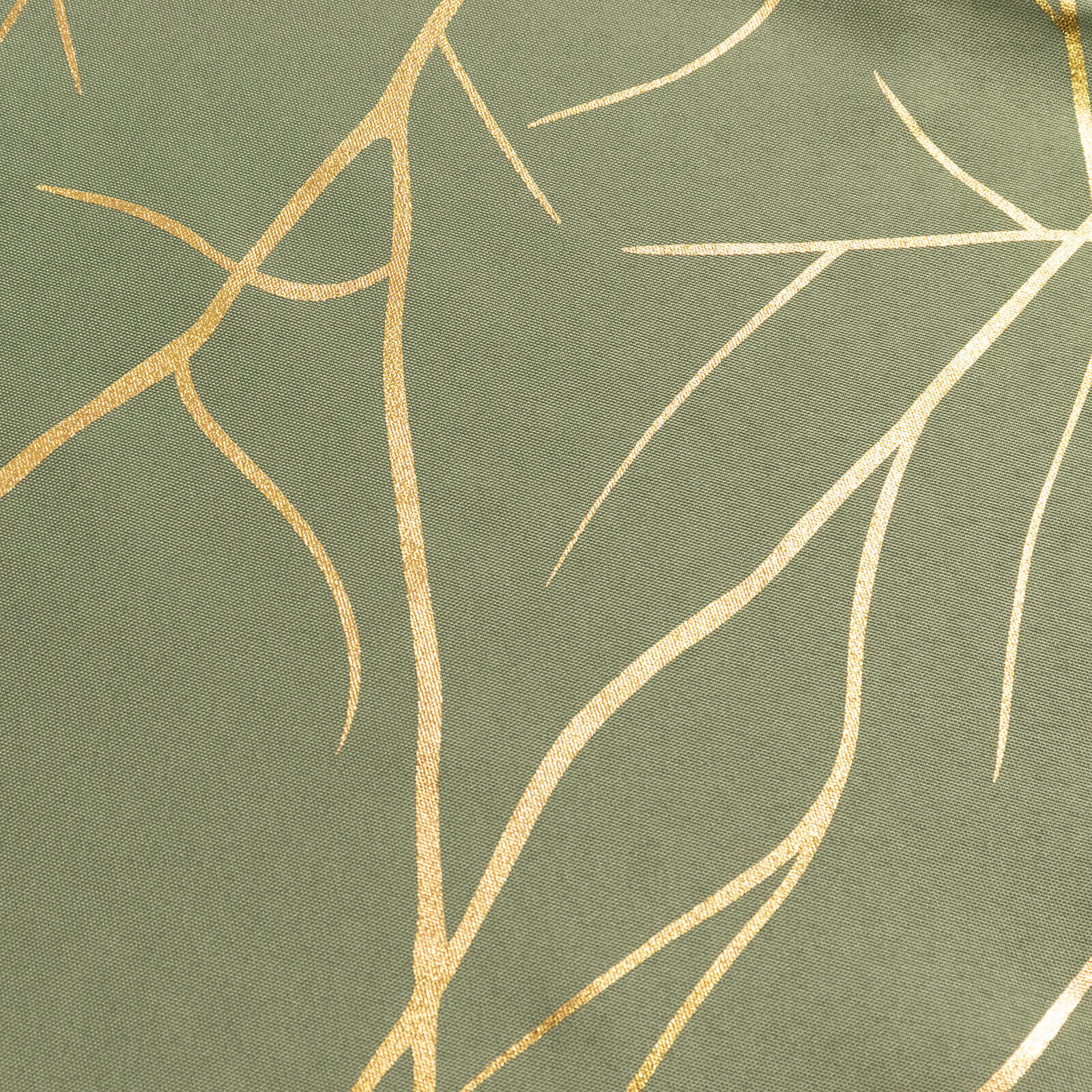 Polyester 9ft Table Runner Dusty Sage Green with Gold Foil Tree Branch Pattern - Stylish Table Linen - Image 8