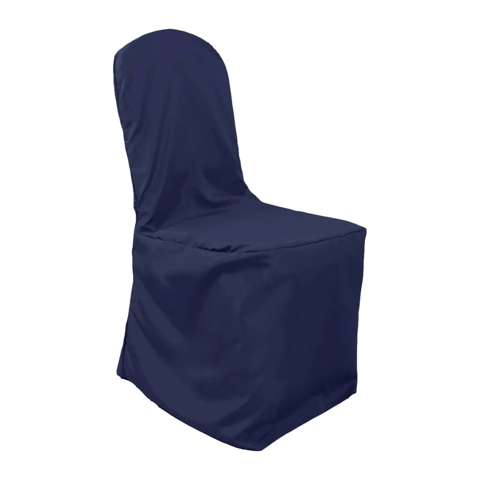 Polyester Slip On Banquet Chair Covers Navy Blue - Stain-Resistant Reusable Durable Fabric - Image 7