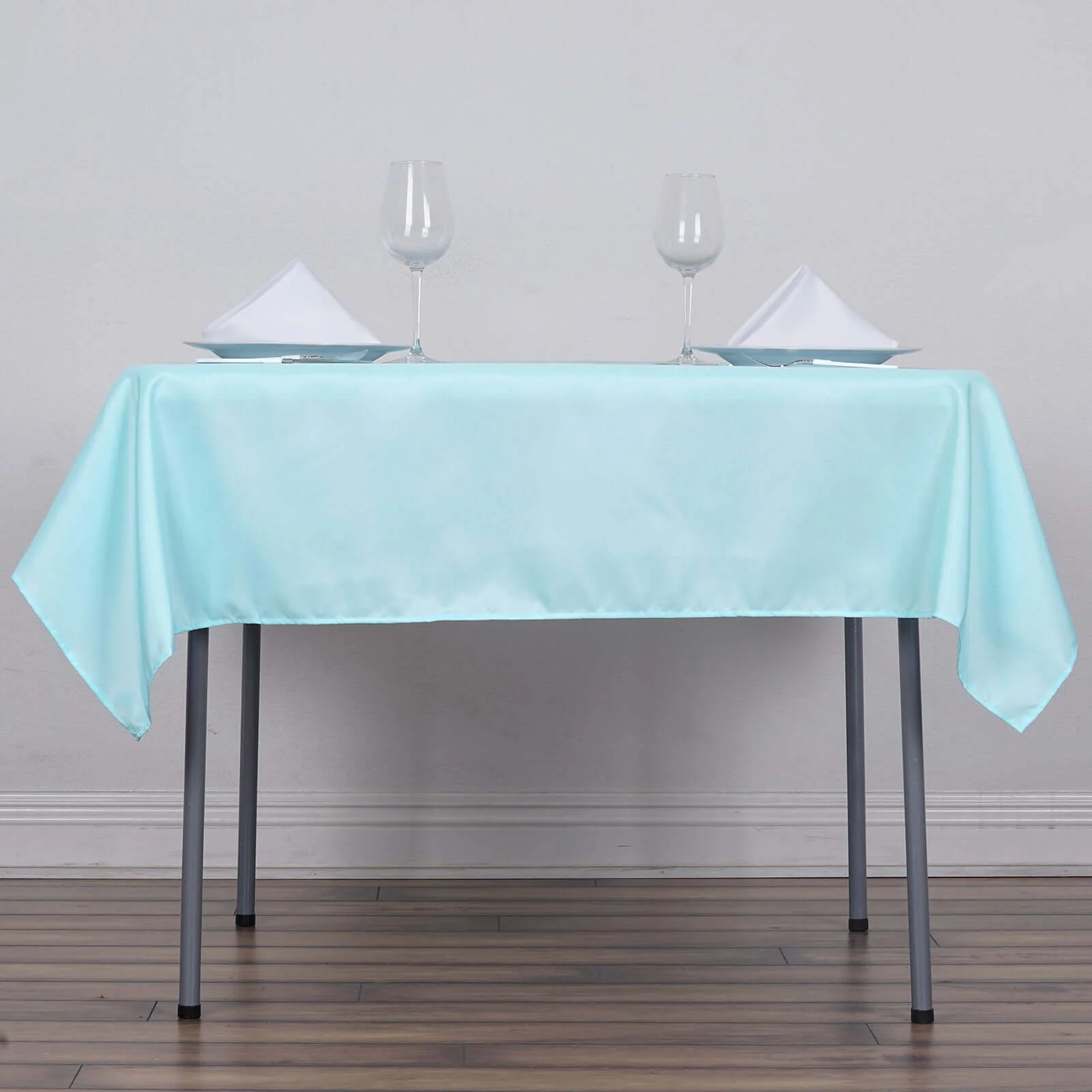 Polyester Square 54"x54" Tablecloth Light Blue - Wrinkle-Resistant & Durable Table Cover - Image 2