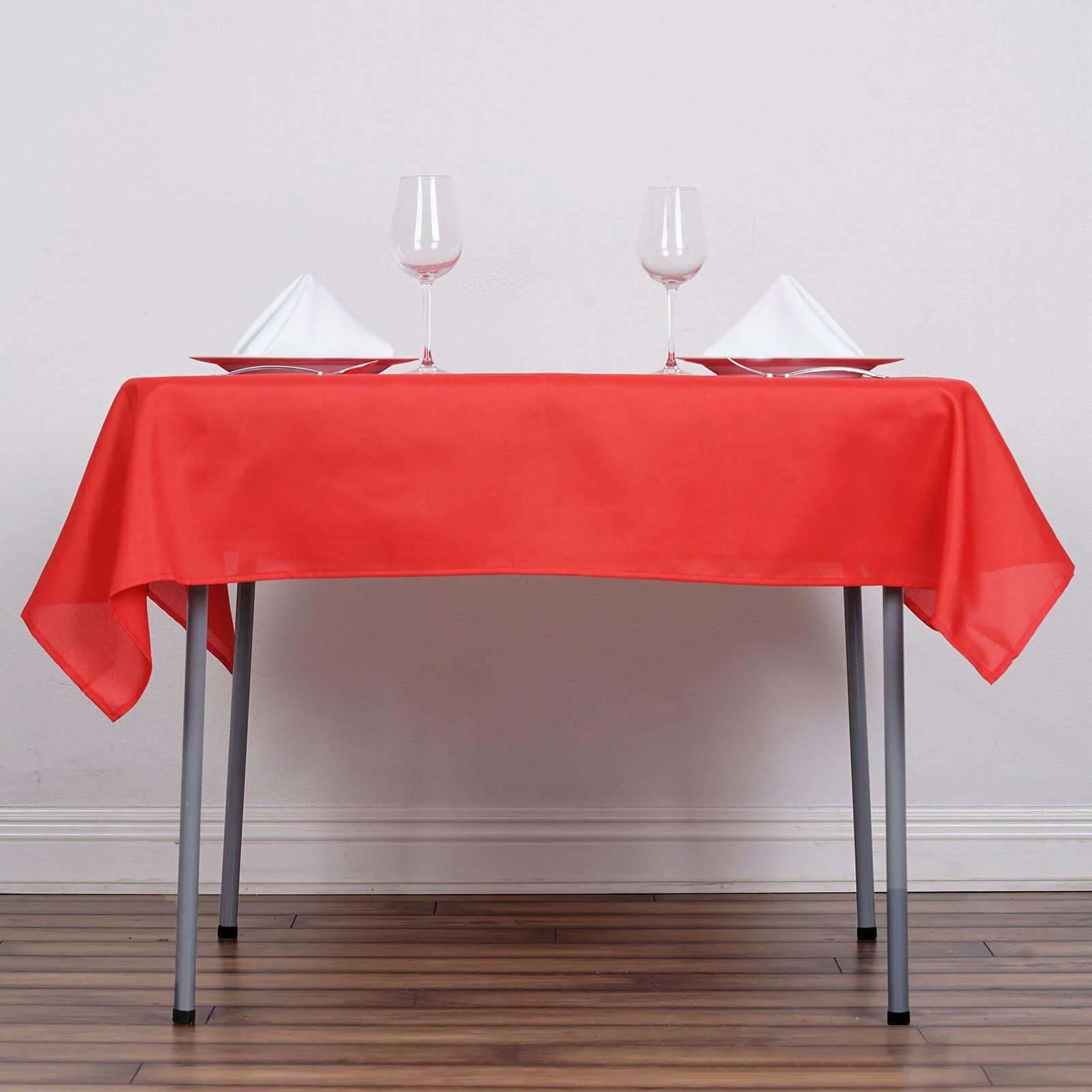 Polyester Square 54"x54" Tablecloth Red - Wrinkle-Resistant & Durable Table Cover - Image 2