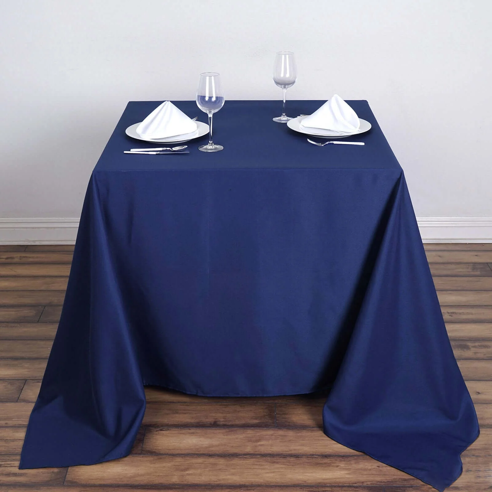 Polyester Square 70"x70" Tablecloth Navy Blue - Wrinkle-Resistant & Durable Table Cover - Image 2