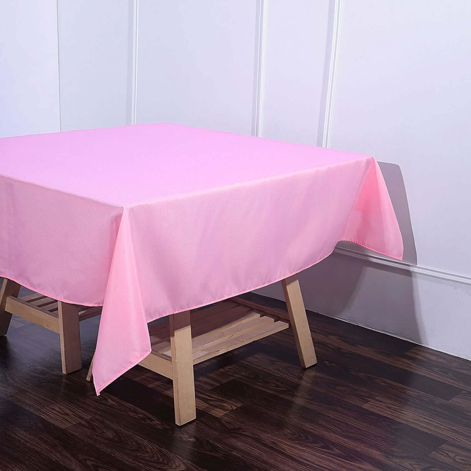 Polyester Square 70"x70" Tablecloth Pink - Wrinkle-Resistant & Durable Table Cover - Image 6