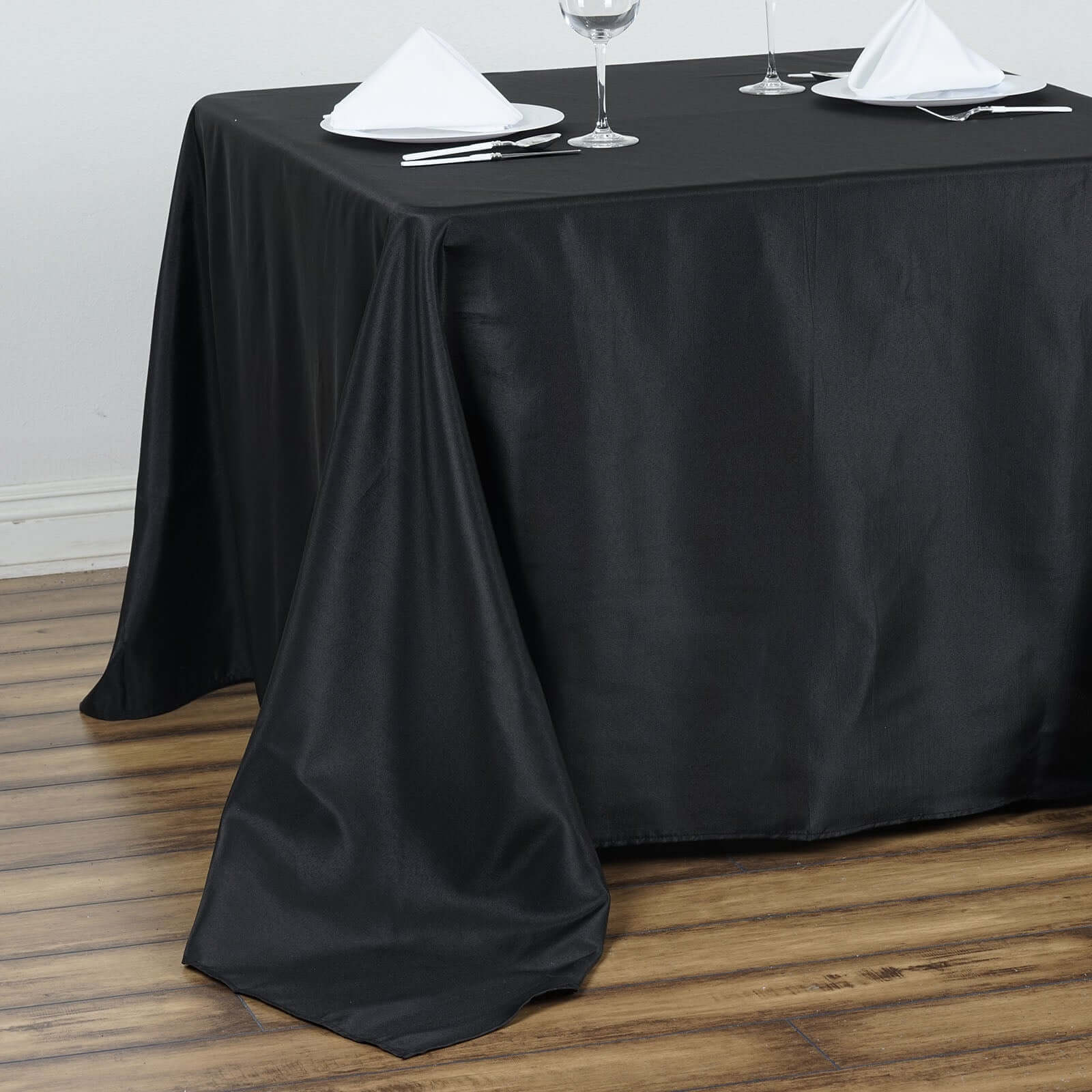 Polyester Square 90"x90" Tablecloth Black - Wrinkle-Resistant & Durable Table Cover for Events - Image 7