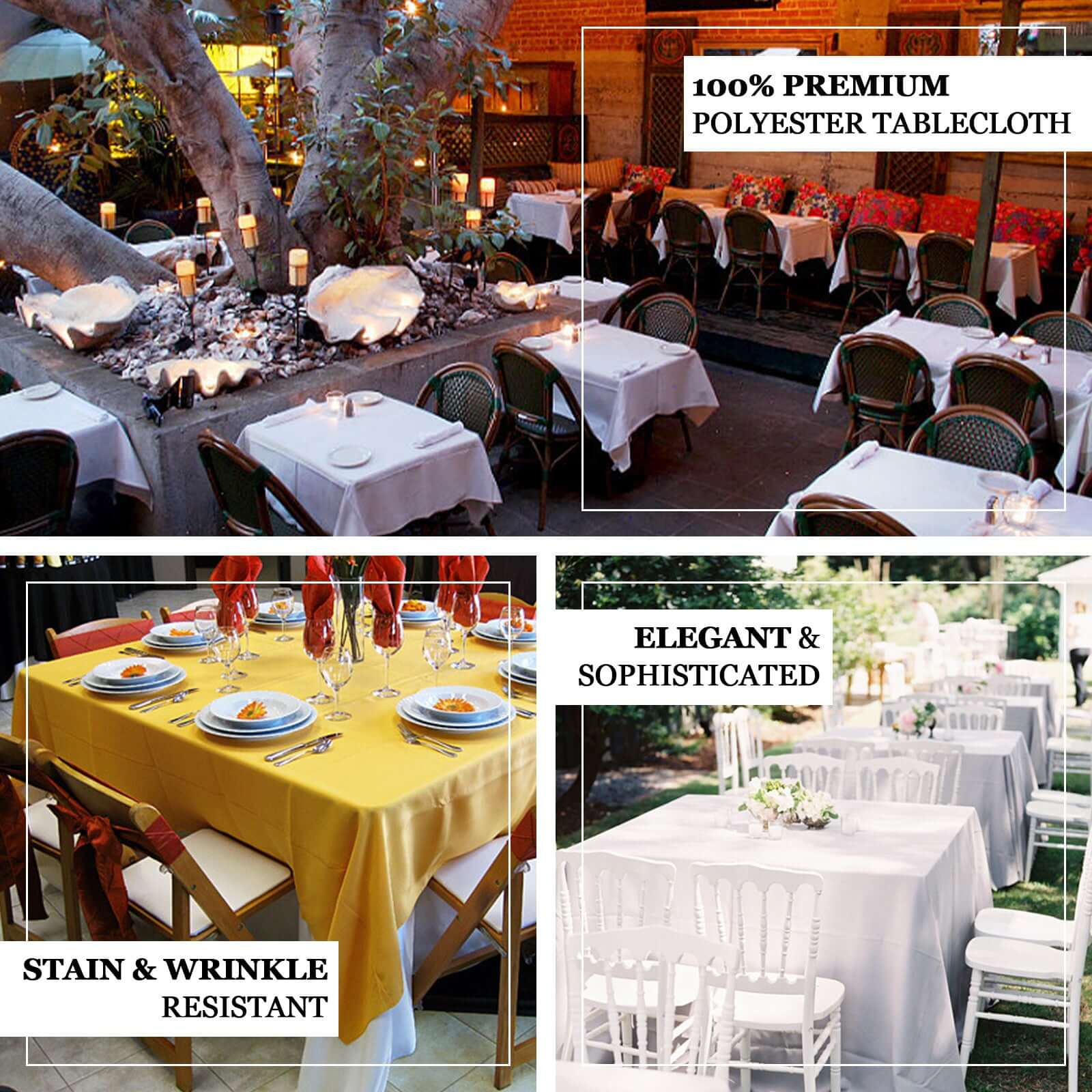 Polyester Square 90"x90" Tablecloth Burgundy - Wrinkle-Resistant & Durable Table Cover - Image 3
