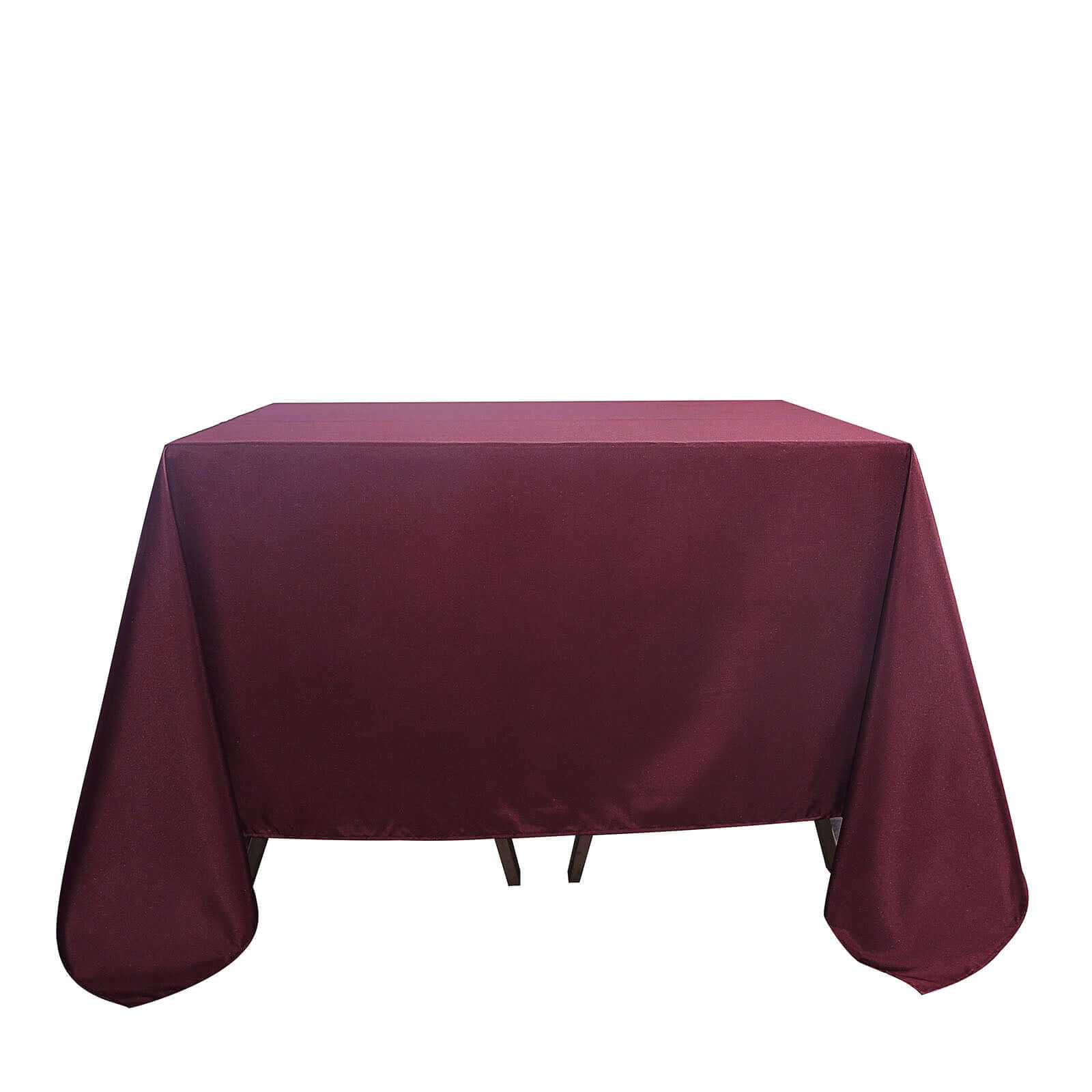 Polyester Square 90"x90" Tablecloth Burgundy - Wrinkle-Resistant & Durable Table Cover - Image 4