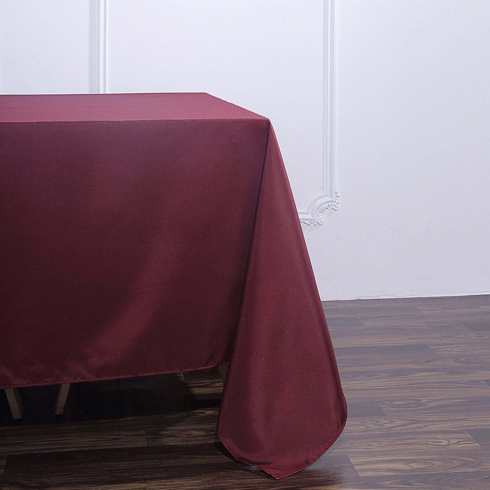 Polyester Square 90"x90" Tablecloth Burgundy - Wrinkle-Resistant & Durable Table Cover - Image 5