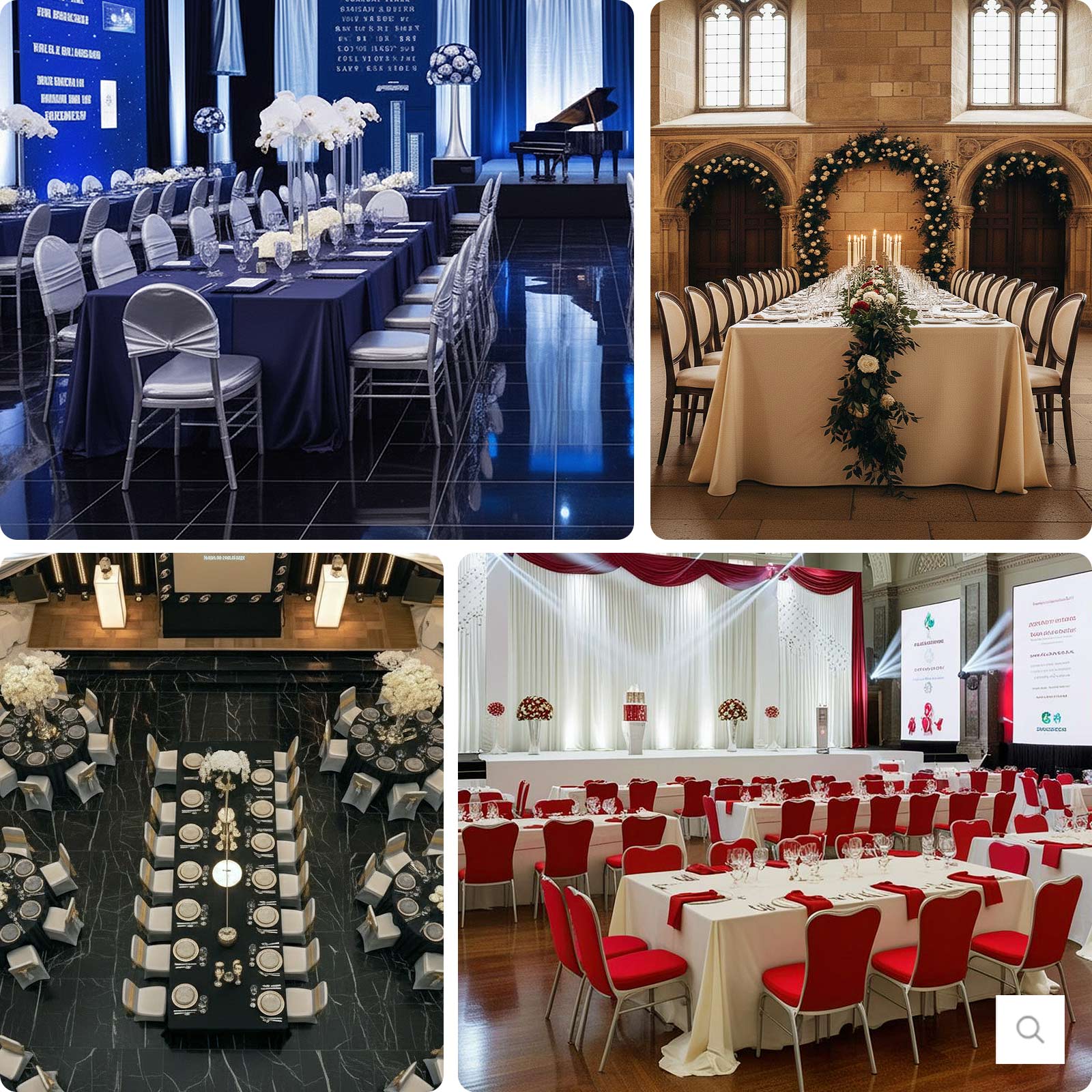 Navy Blue Polyester Rectangular King Tablecloth – 108" x 156" Extra-Wide, Wrinkle-Resistant Banquet Linen for Catering, Events & 8ft Tables - Image 4