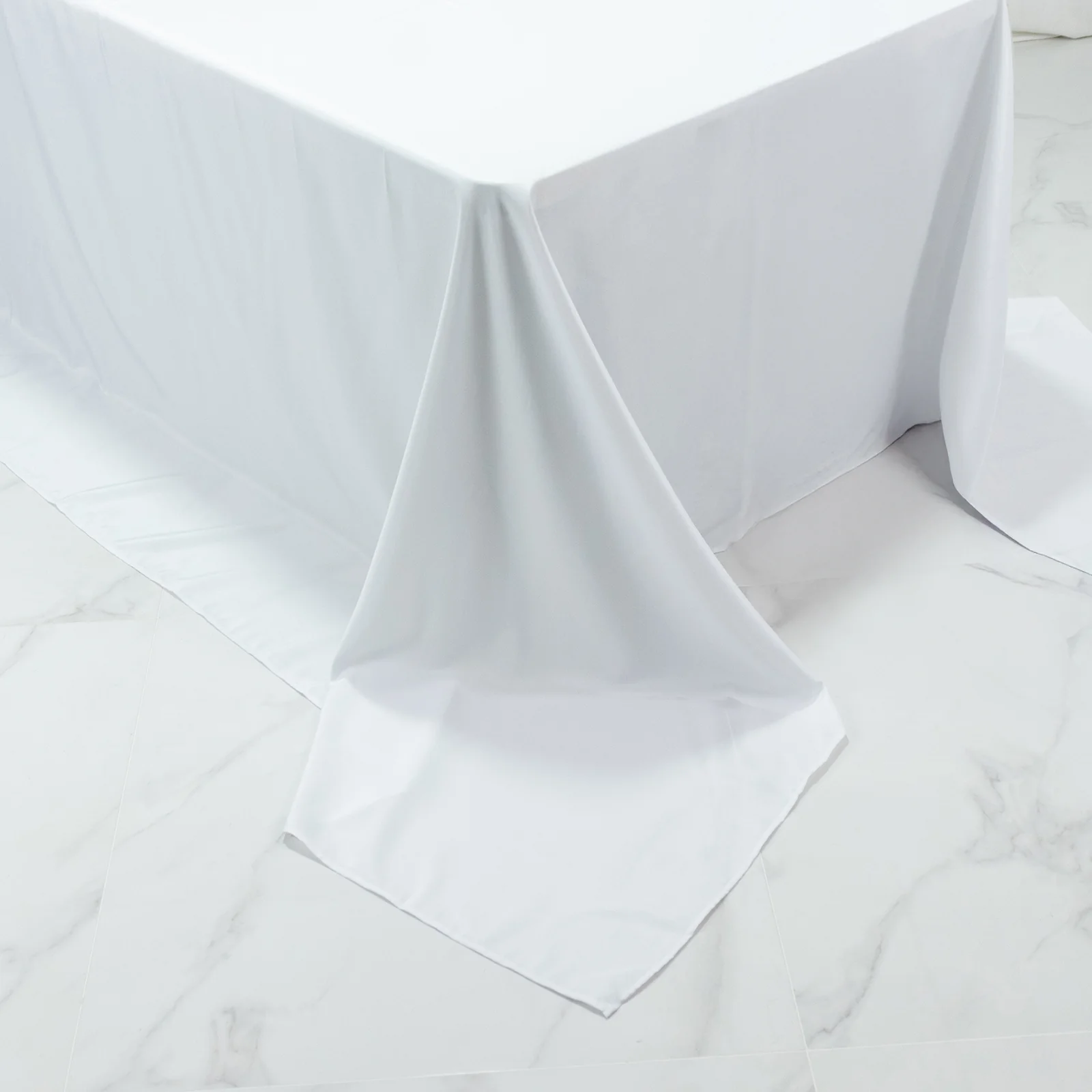 White Polyester Rectangular King Tablecloth – 108" x 156" Extra-Wide, Wrinkle-Resistant Banquet Linen for Catering, Events & 8ft Tables - Image 8