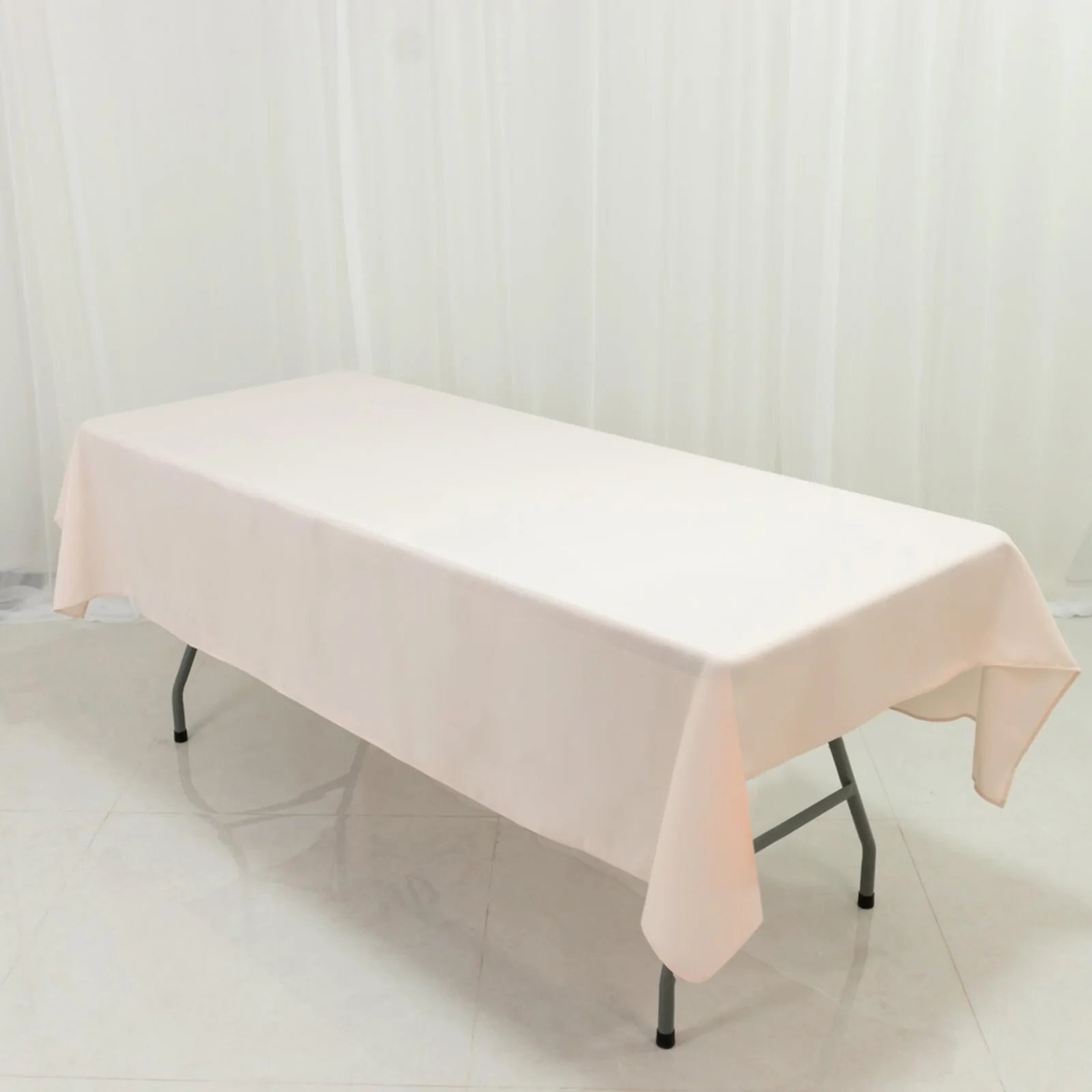Polyester Tablecloth 60"×84" Blush – Rectangle, Washable & Wrinkle-Resistant, Perfect for Parties - Image 3