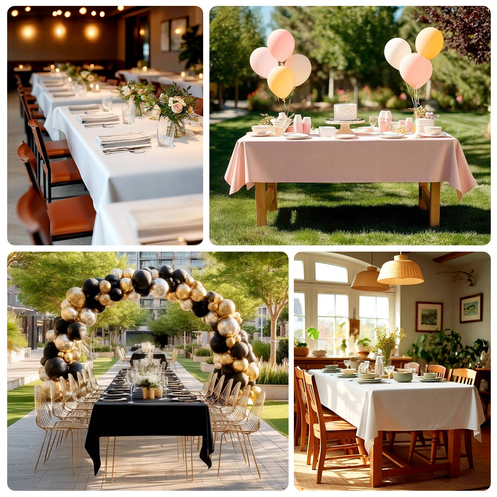 Polyester Tablecloth 60"×84" Blush – Rectangle, Washable & Wrinkle-Resistant, Perfect for Parties - Image 5