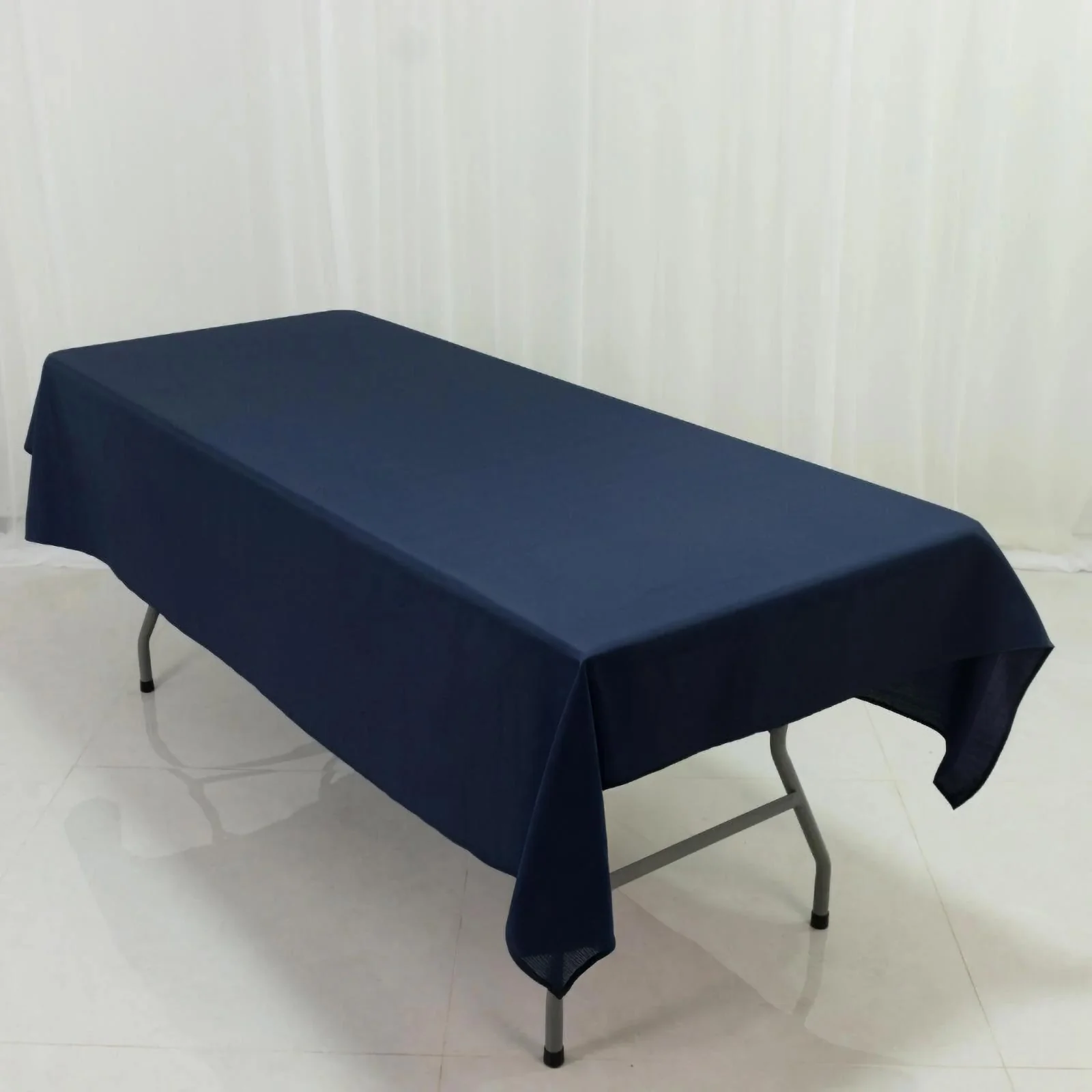 Polyester Tablecloth 60"×84" Navy Blue – Rectangle, Washable & Wrinkle-Resistant, Perfect for Parties - Image 3