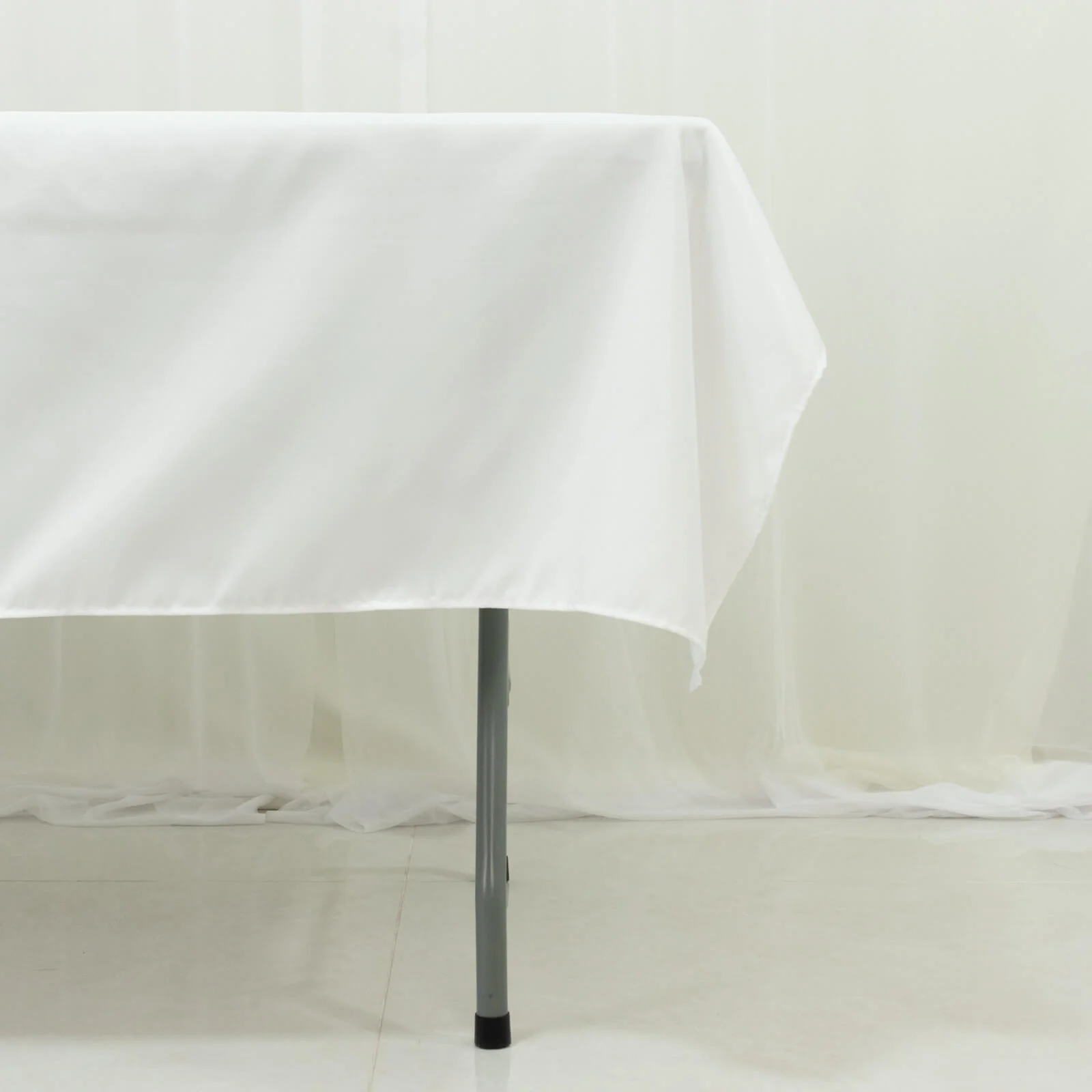 Polyester Tablecloth 60"×84" White – Rectangle, Washable & Wrinkle-Resistant, Perfect for Parties - Image 2