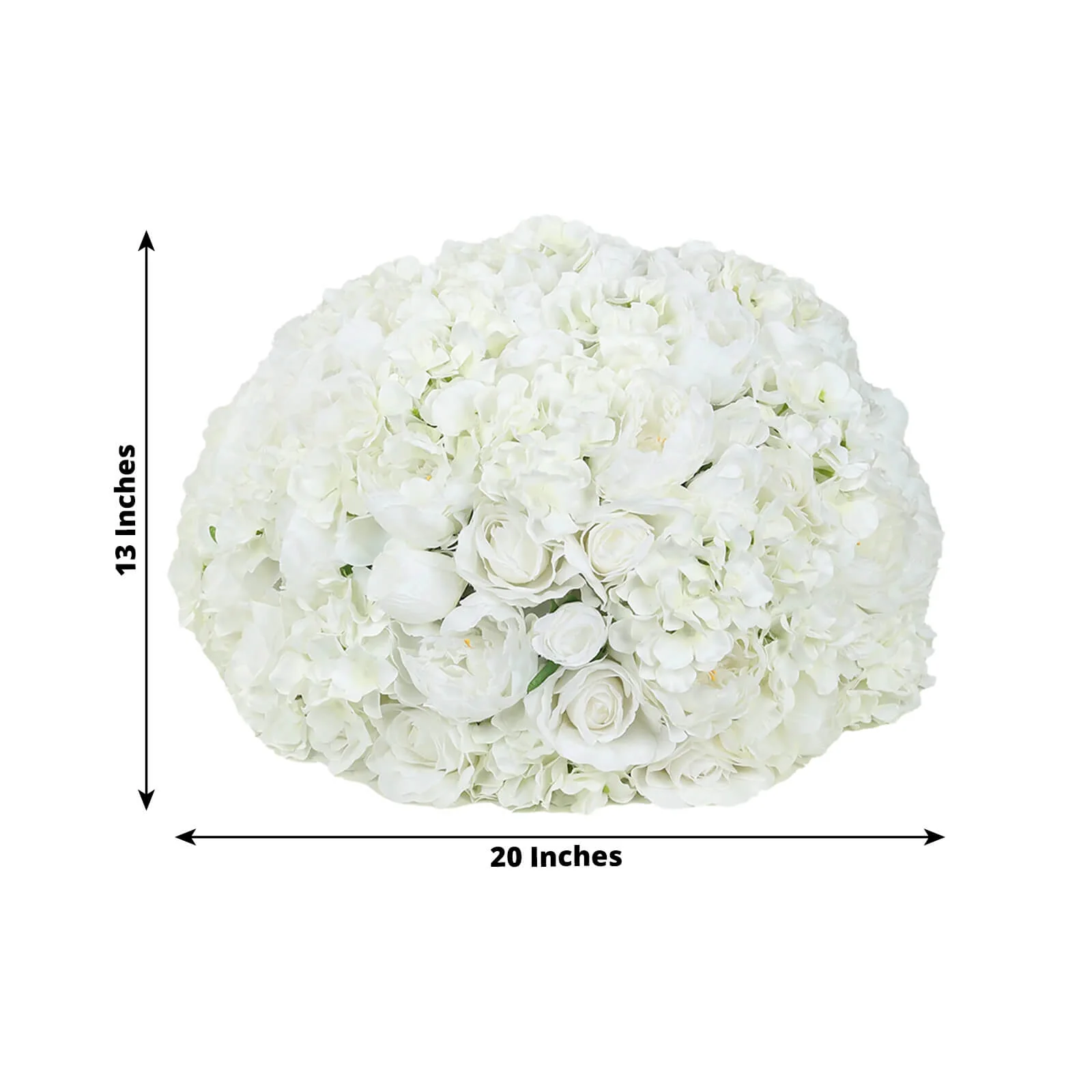Pre-Arranged Silk Rose Wedding Centerpiece, Ivory Artificial Rose Flower Balls Arrangement Table Decor - 20" - Image 3