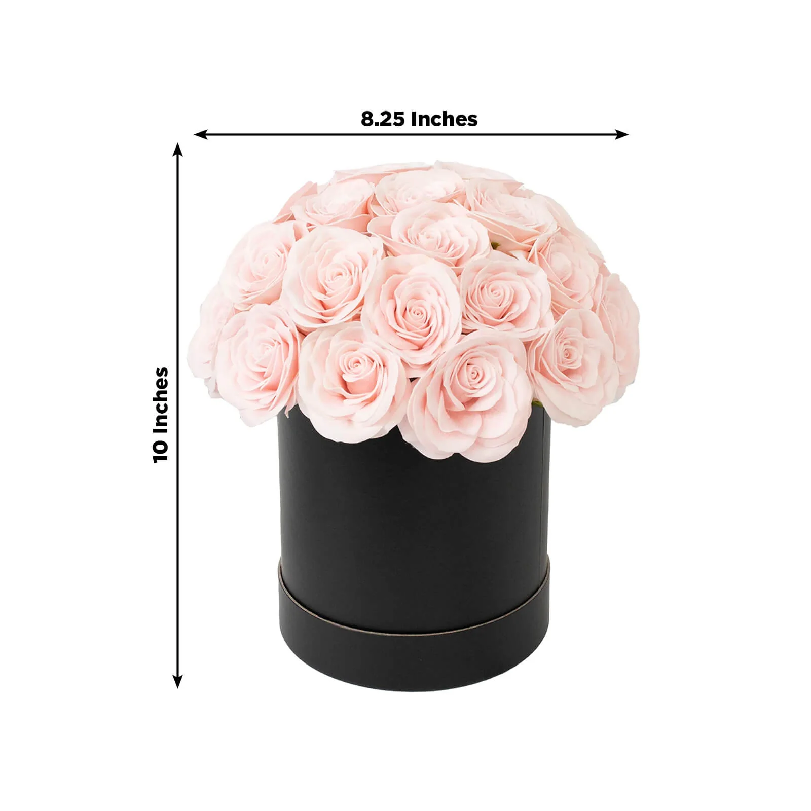 Blush Prearranged Rose Centerpiece Arrangement, 27pcs Roses with Black Round Gift Box - Image 3