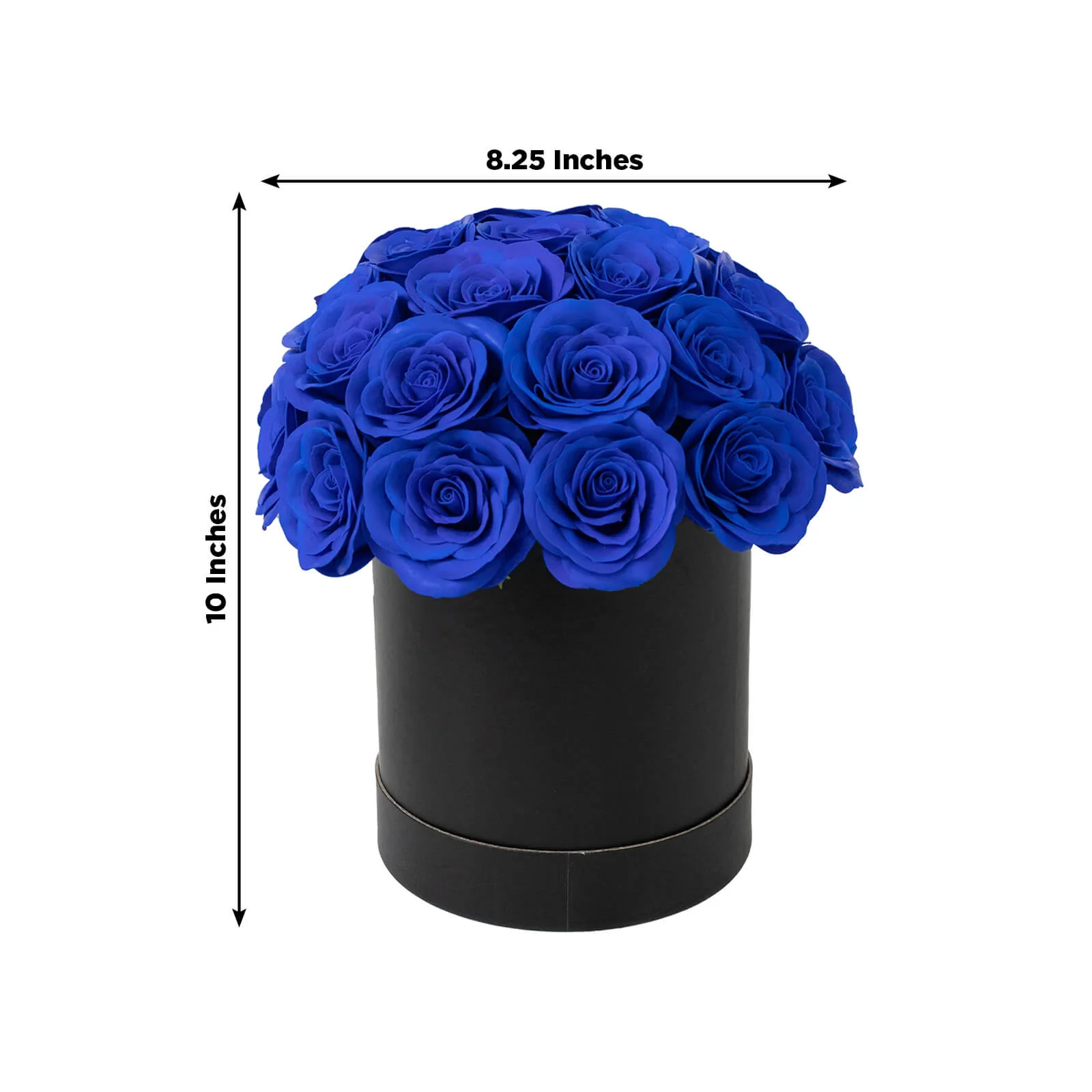 Royal Blue Prearranged Rose Centerpiece Arrangement, 27pcs Roses with Black Round Gift Box - Image 3