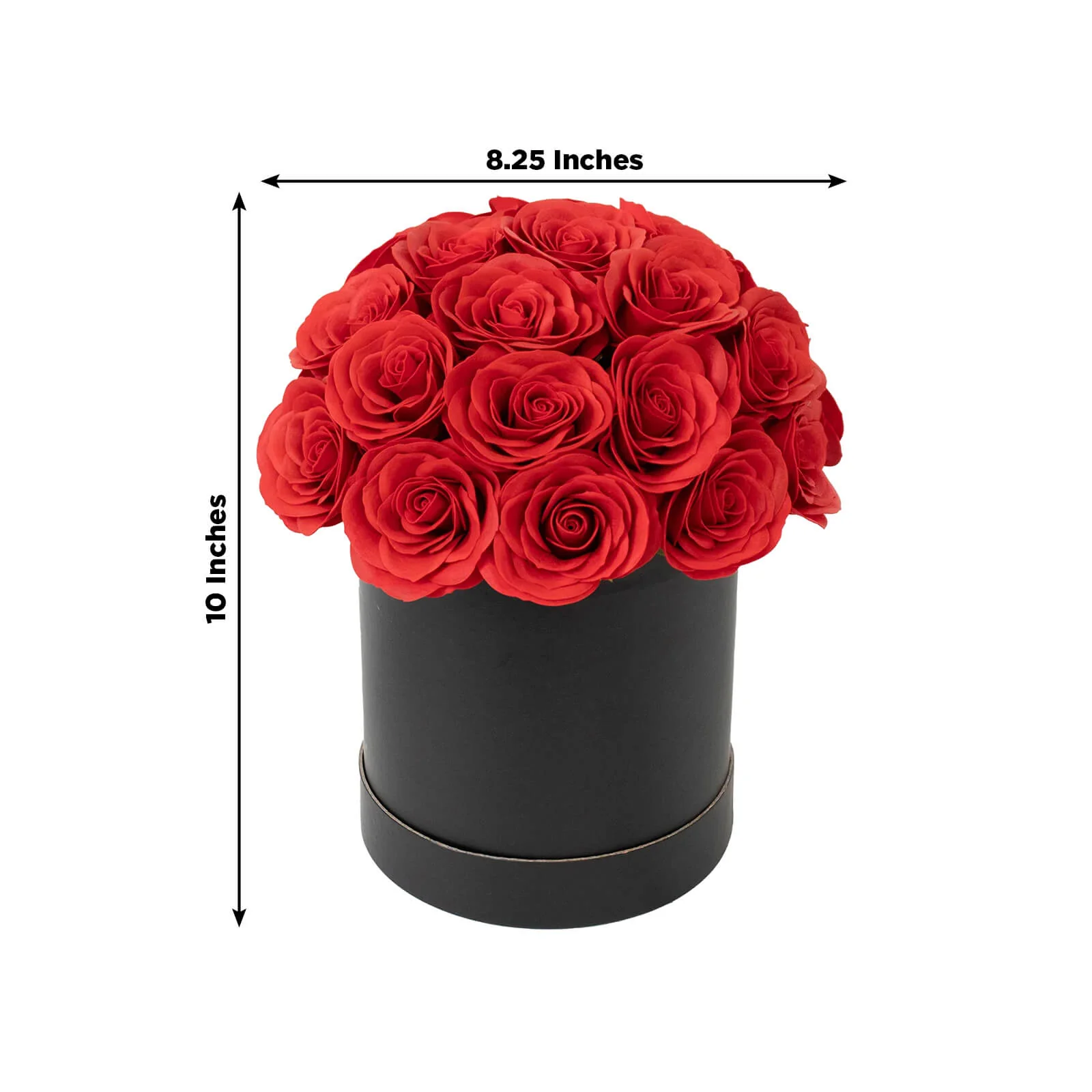 Red Prearranged Rose Centerpiece Arrangement, 27pcs Roses with Black Round Gift Box - Image 3