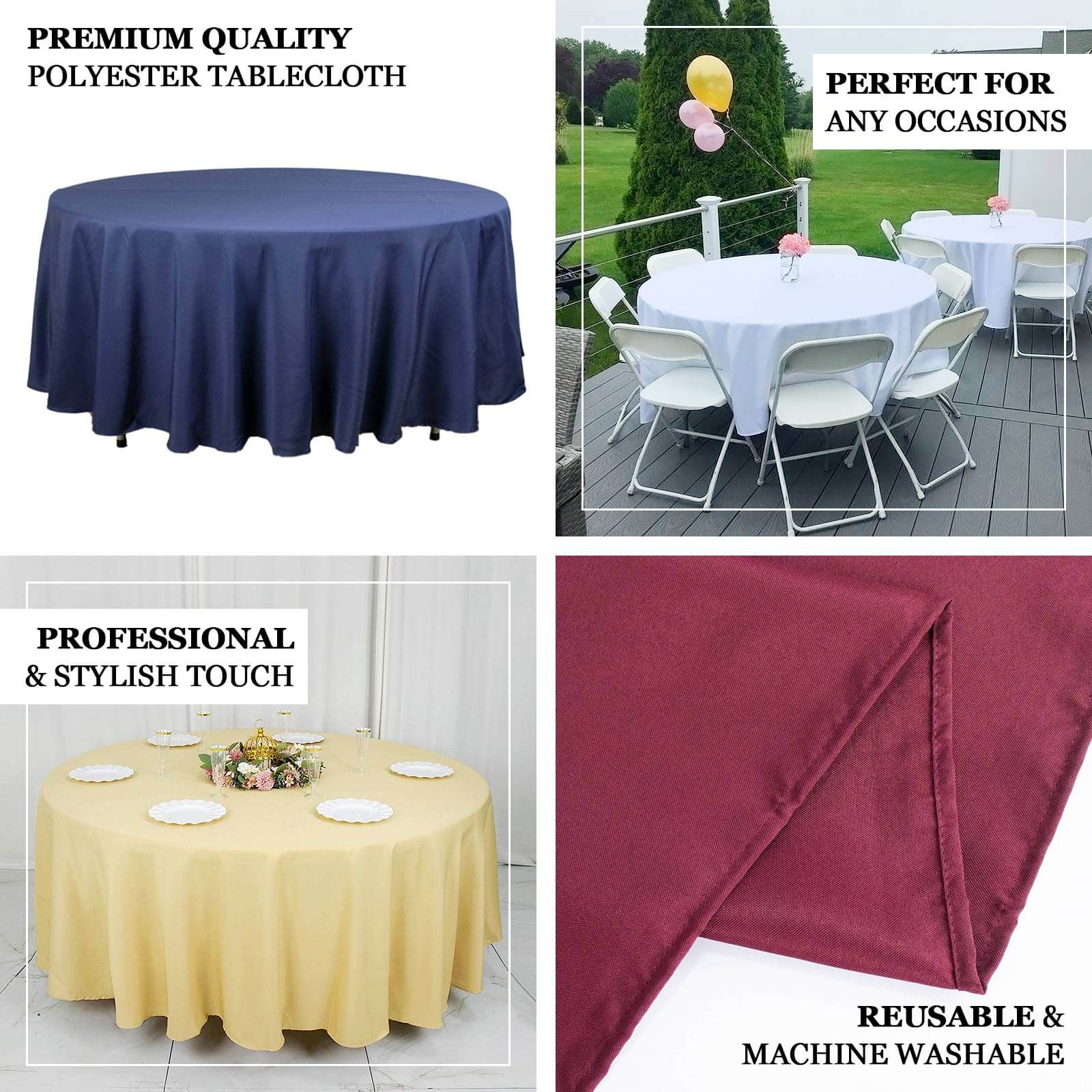 Premium Polyester 108" Round Tablecloth Dusty Sage Green - Wrinkle-Resistant 220GSM Table Cover - Image 3