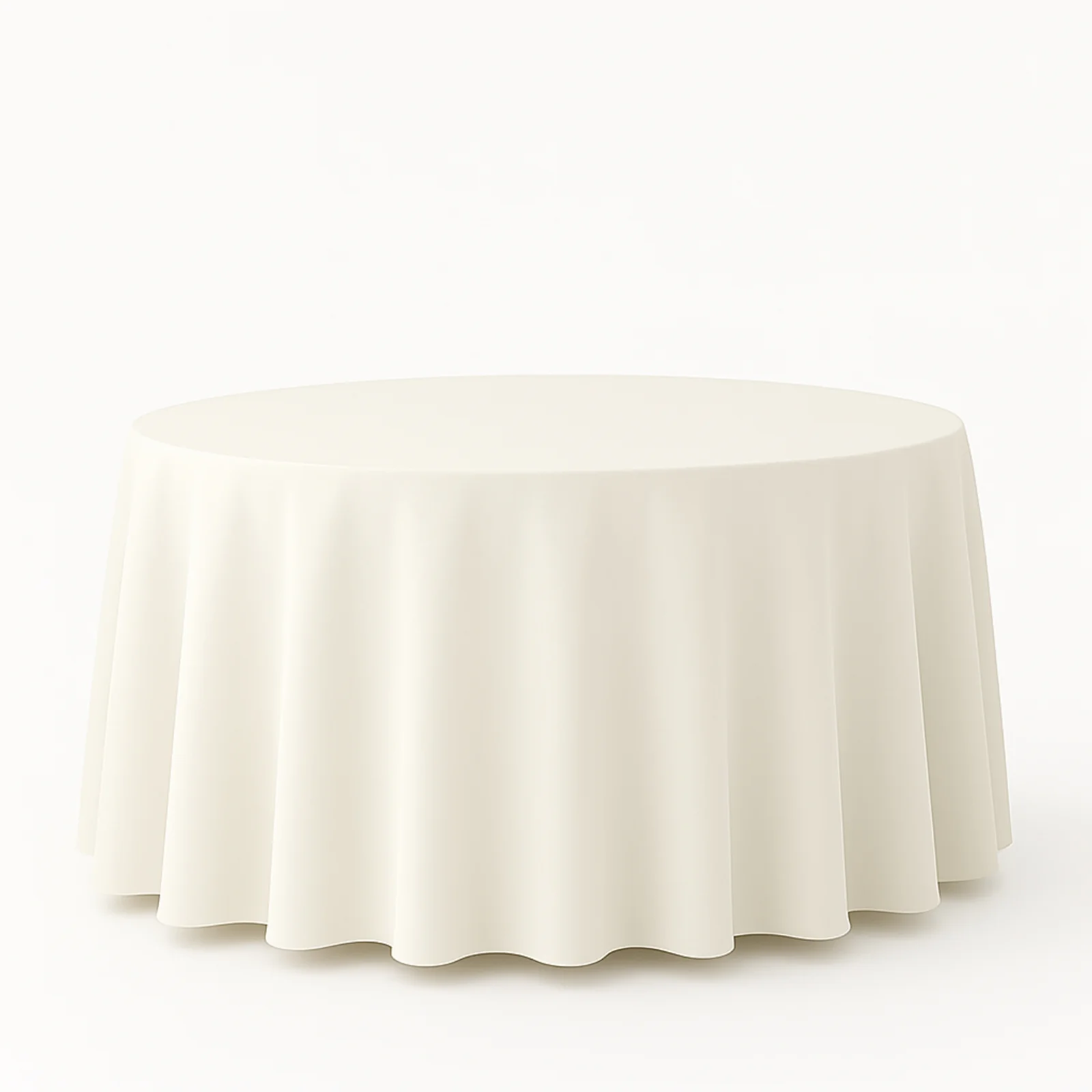 Premium Polyester 108" Round Tablecloth Ivory - Wrinkle-Resistant 220GSM Table Cover