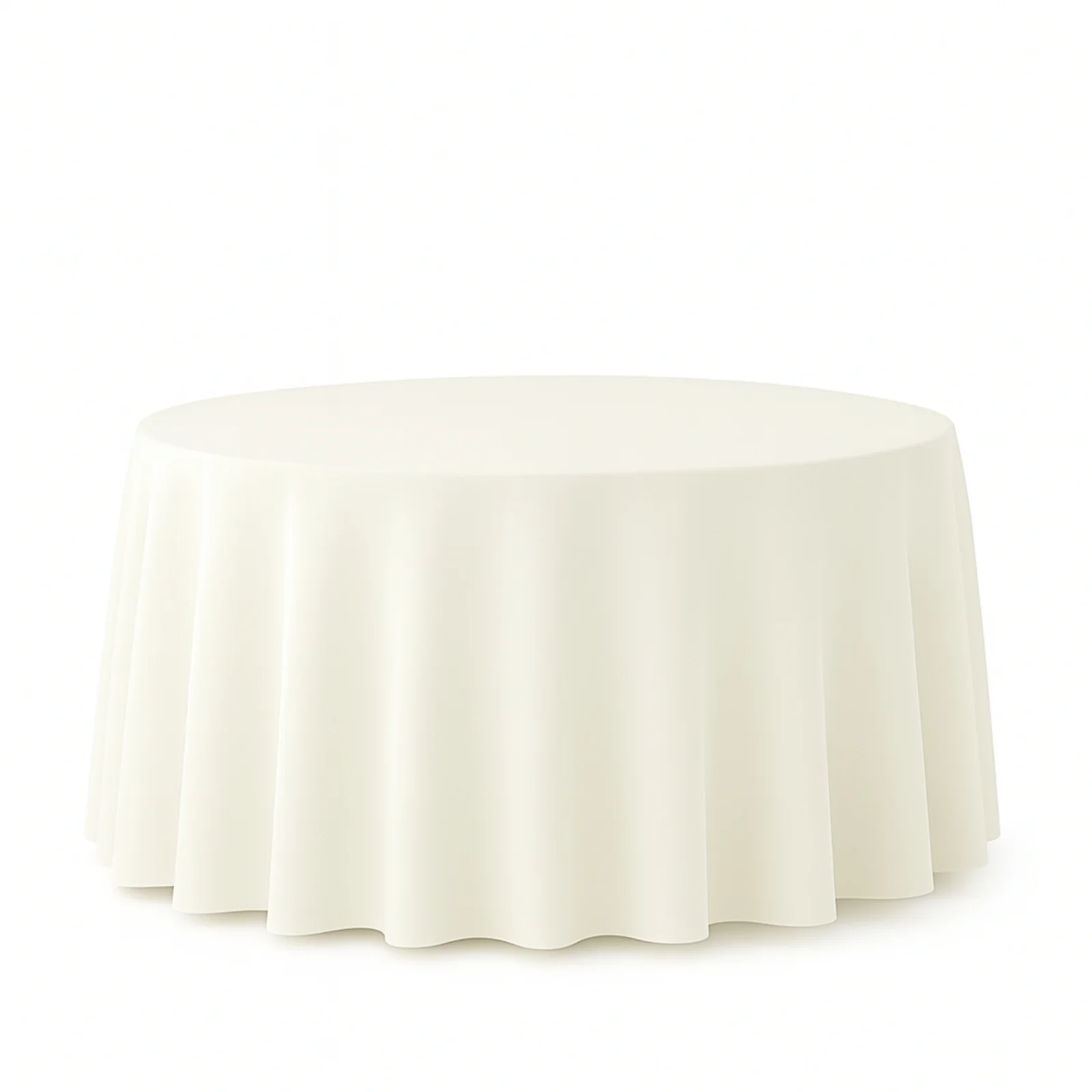 Premium Polyester 108" Round Tablecloth Ivory - Wrinkle-Resistant 220GSM Table Cover - Image 6