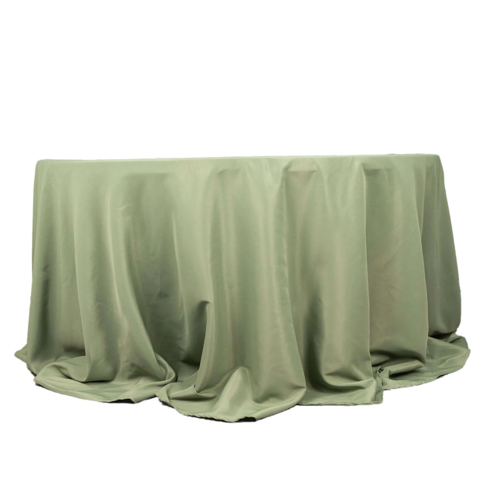 Premium Polyester 132" Round Tablecloth Dusty Sage Green - Seamless 220GSM Wrinkle-Resistant Table Cover - Image 3