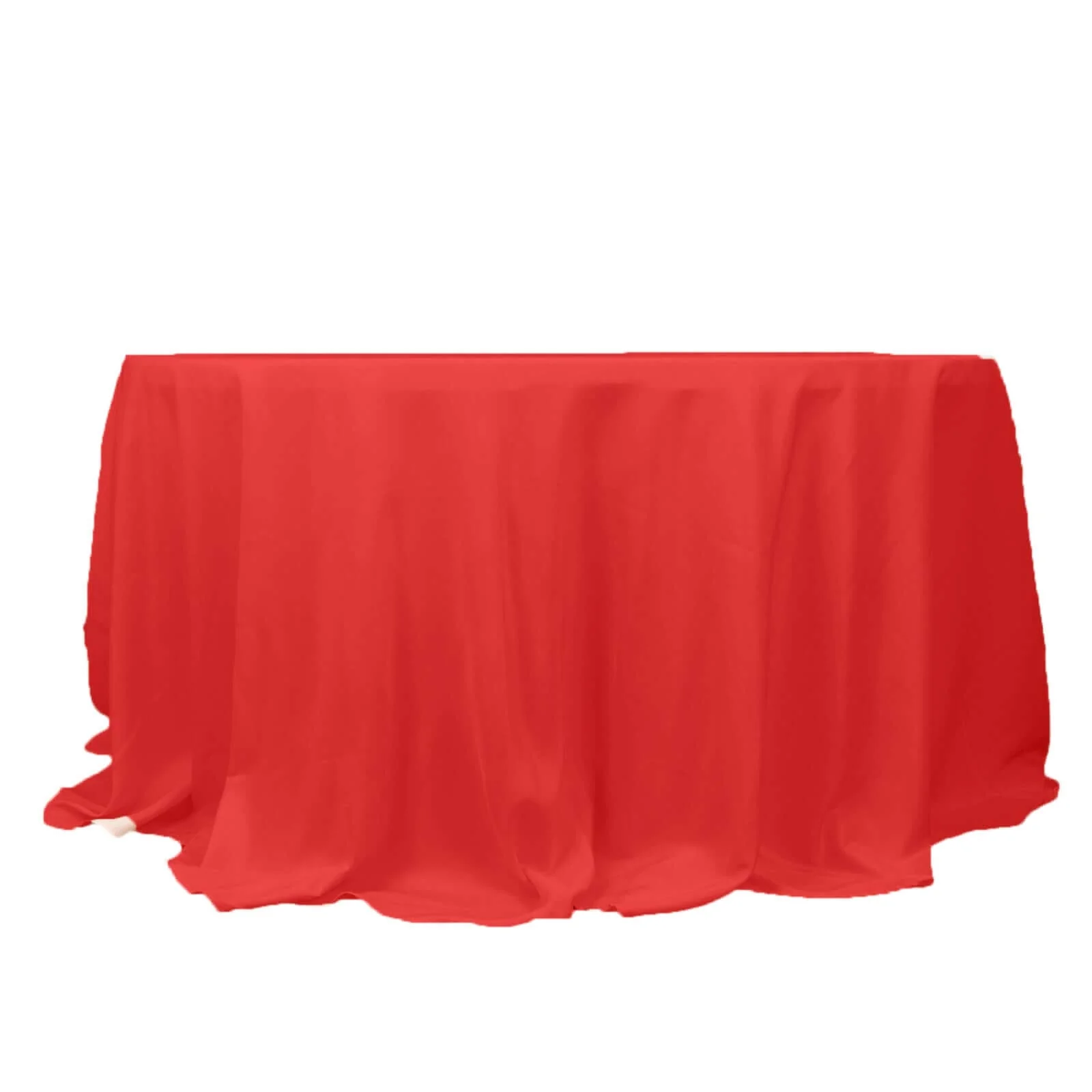Premium Polyester 132" Round Tablecloth Red - Seamless 220GSM Wrinkle-Resistant Table Cover - Image 6