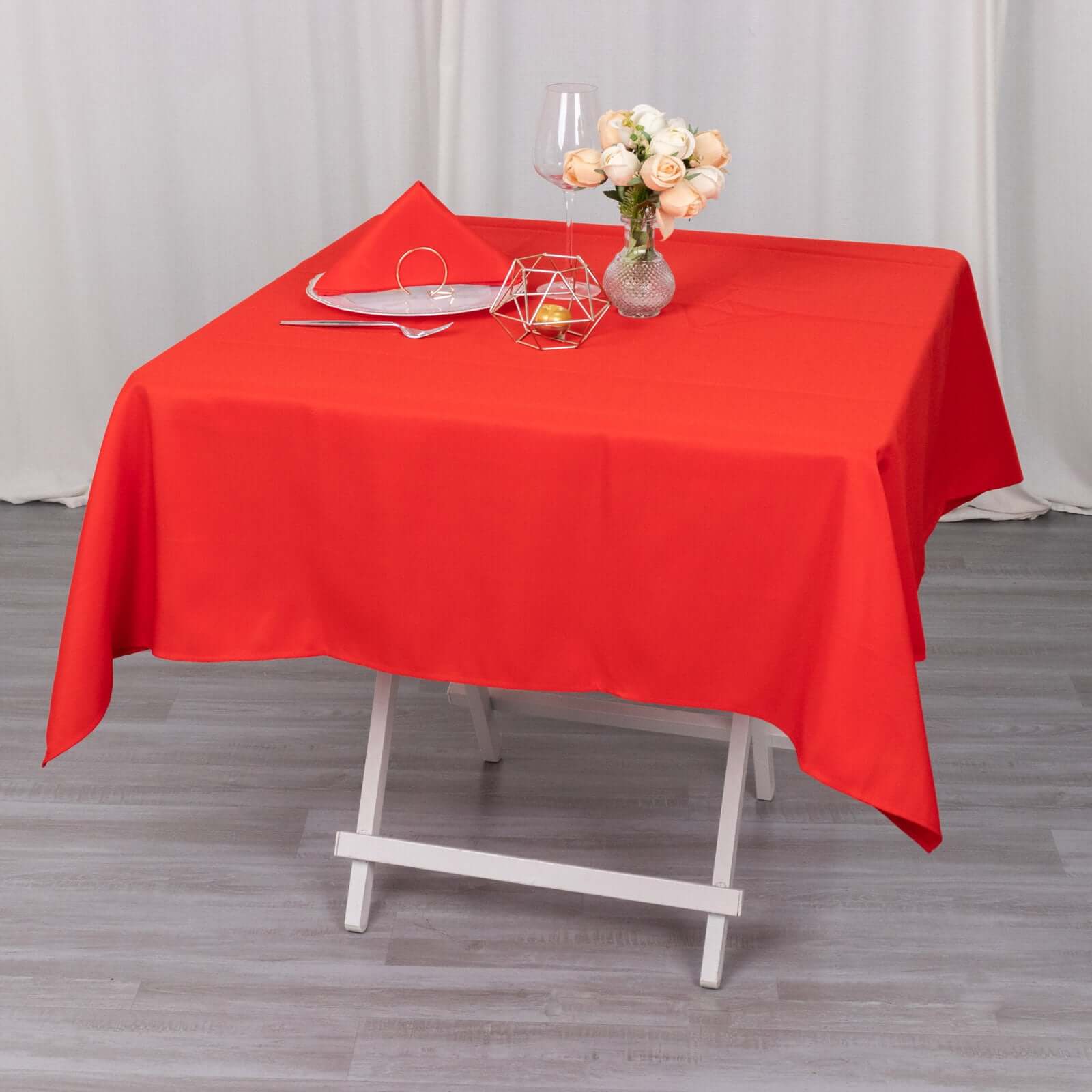 Premium Polyester 54"x54" Square Tablecloth Red - Stain and Wrinkle-Resistant 220GSM Table Cover - Image 8