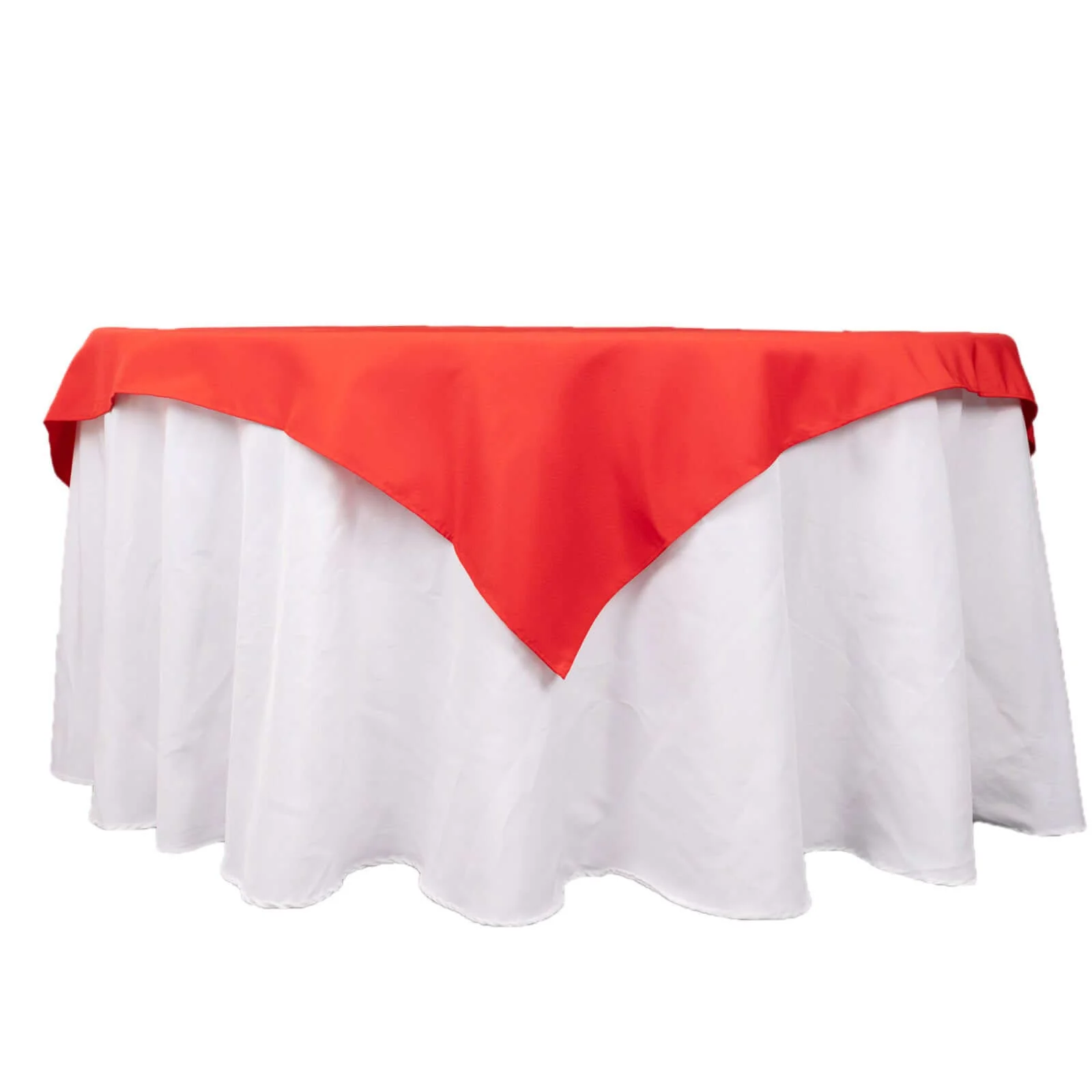Premium Polyester 54"x54" Table Overlay Square Tablecloth Red - Stain and Wrinkle-Resistant 220GSM Table Topper - Image 5