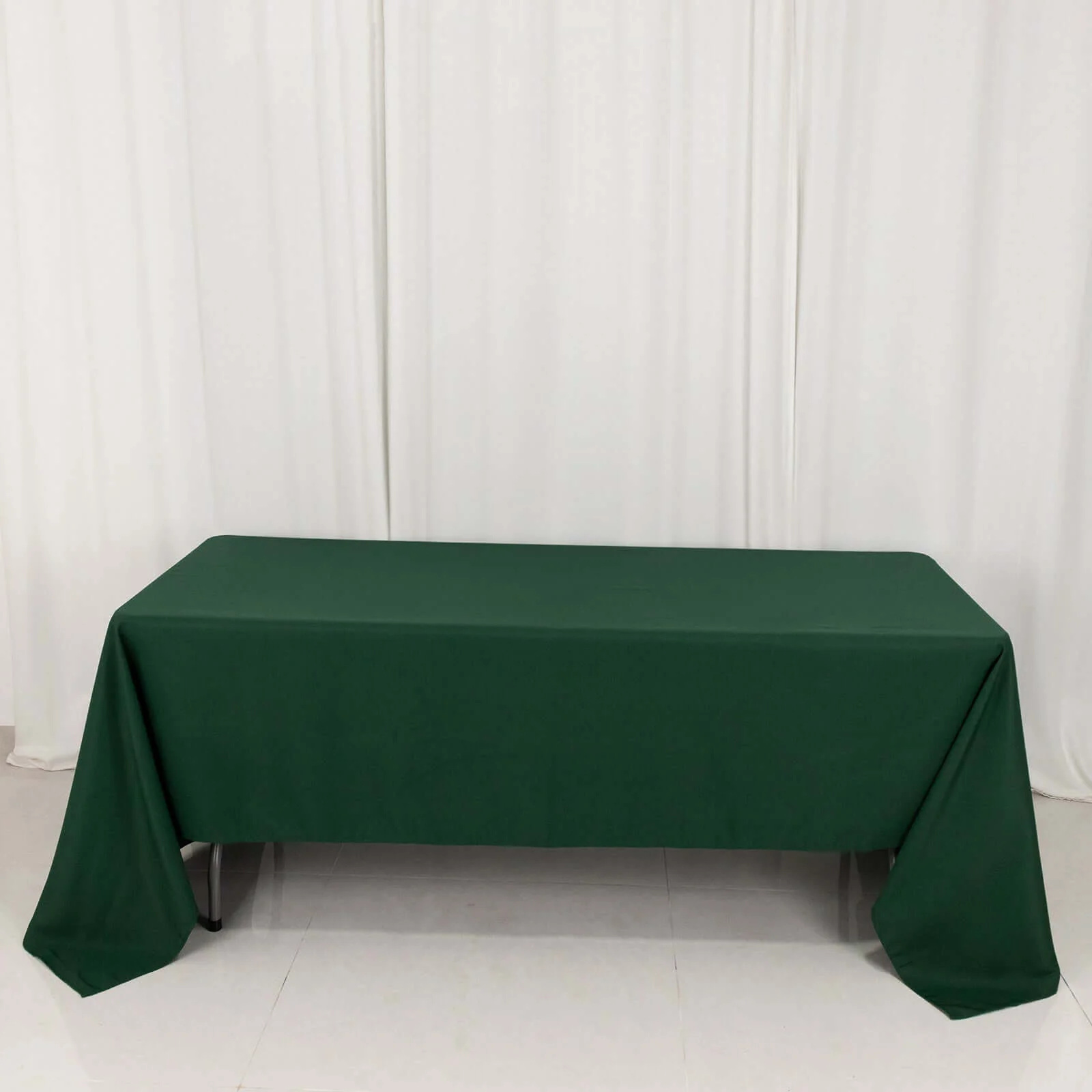 Premium Polyester 60"x126" Rectangle Tablecloth Hunter Emerald Green - Stain-Resistant 220GSM Finish Table Cover - Image 3