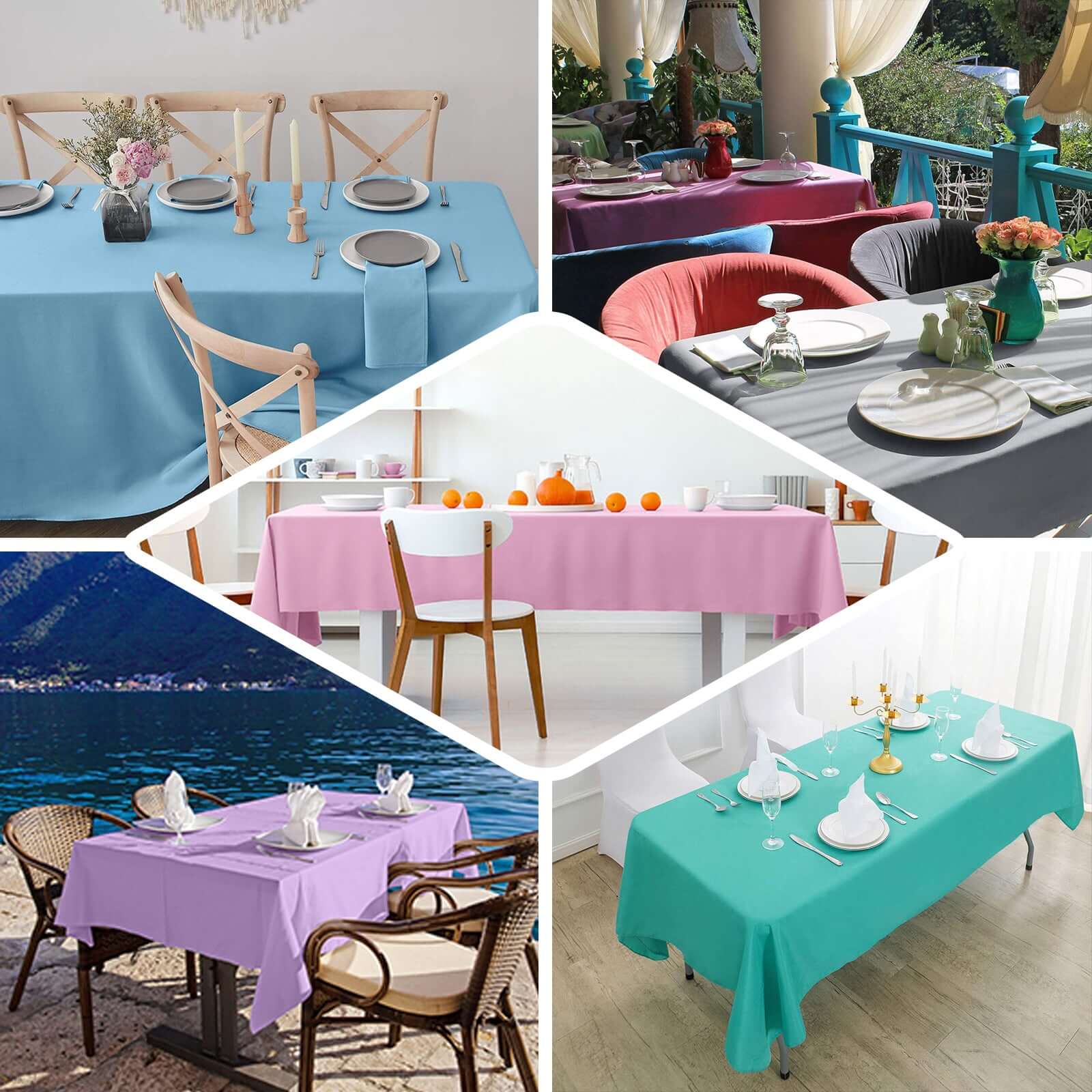 Premium Polyester 60"x126" Rectangle Tablecloth Hunter Emerald Green - Stain-Resistant 220GSM Finish Table Cover - Image 5