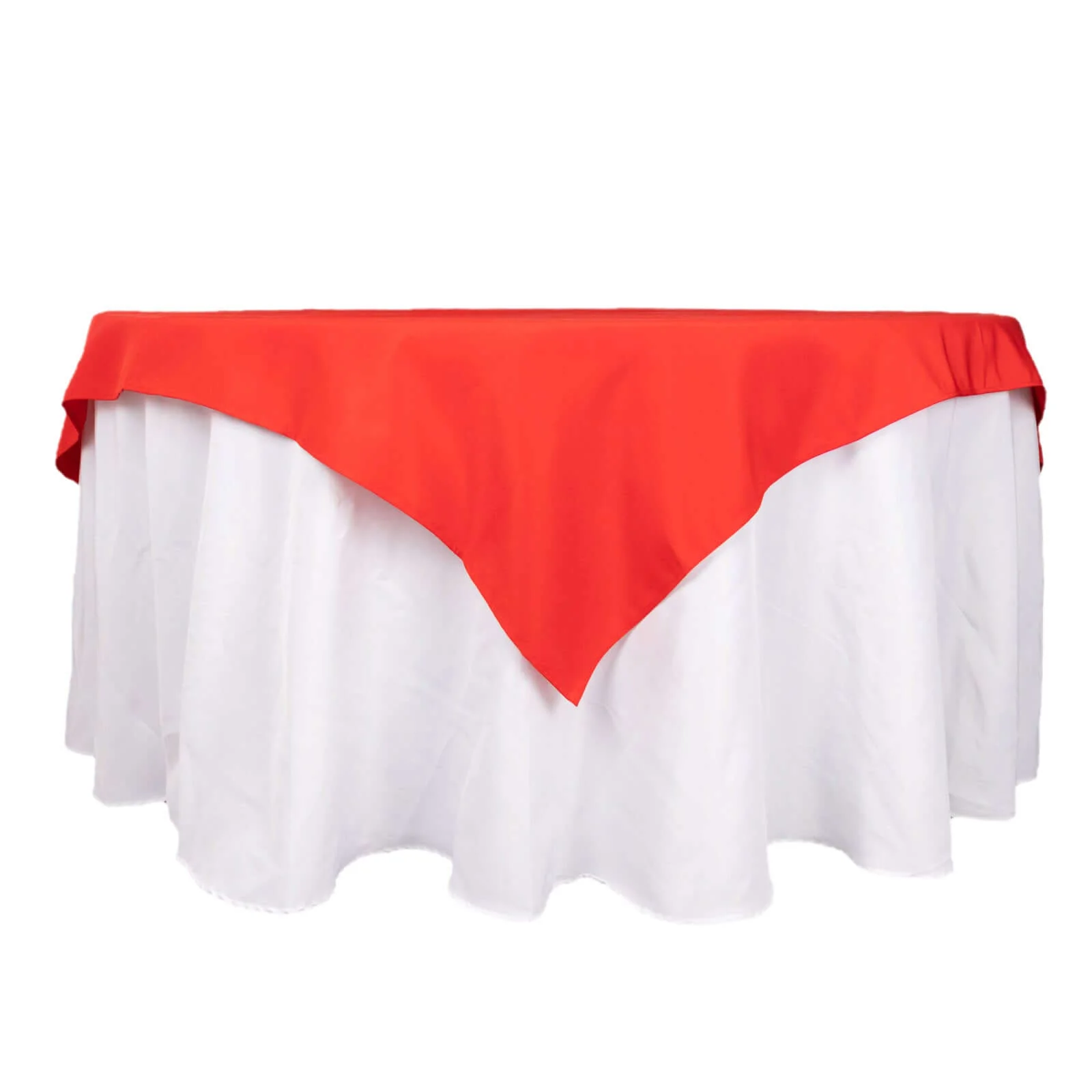 Premium Polyester 70"x70" Table Overlay Square Tablecloth Red 220GSM Wrinkle-Resistant Table Cover - Image 5