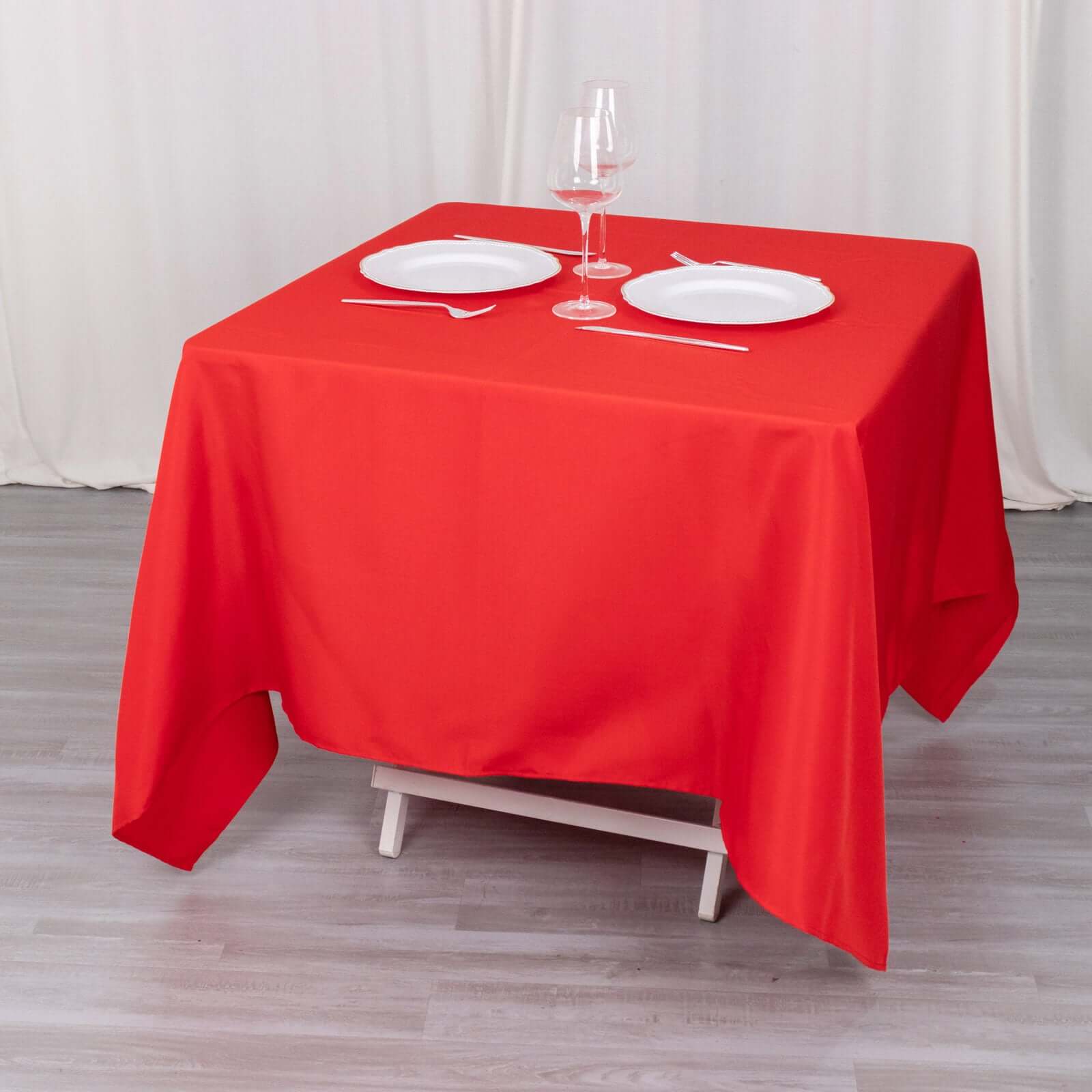 Premium Polyester 70"x70" Table Overlay Square Tablecloth Red 220GSM Wrinkle-Resistant Table Cover - Image 6