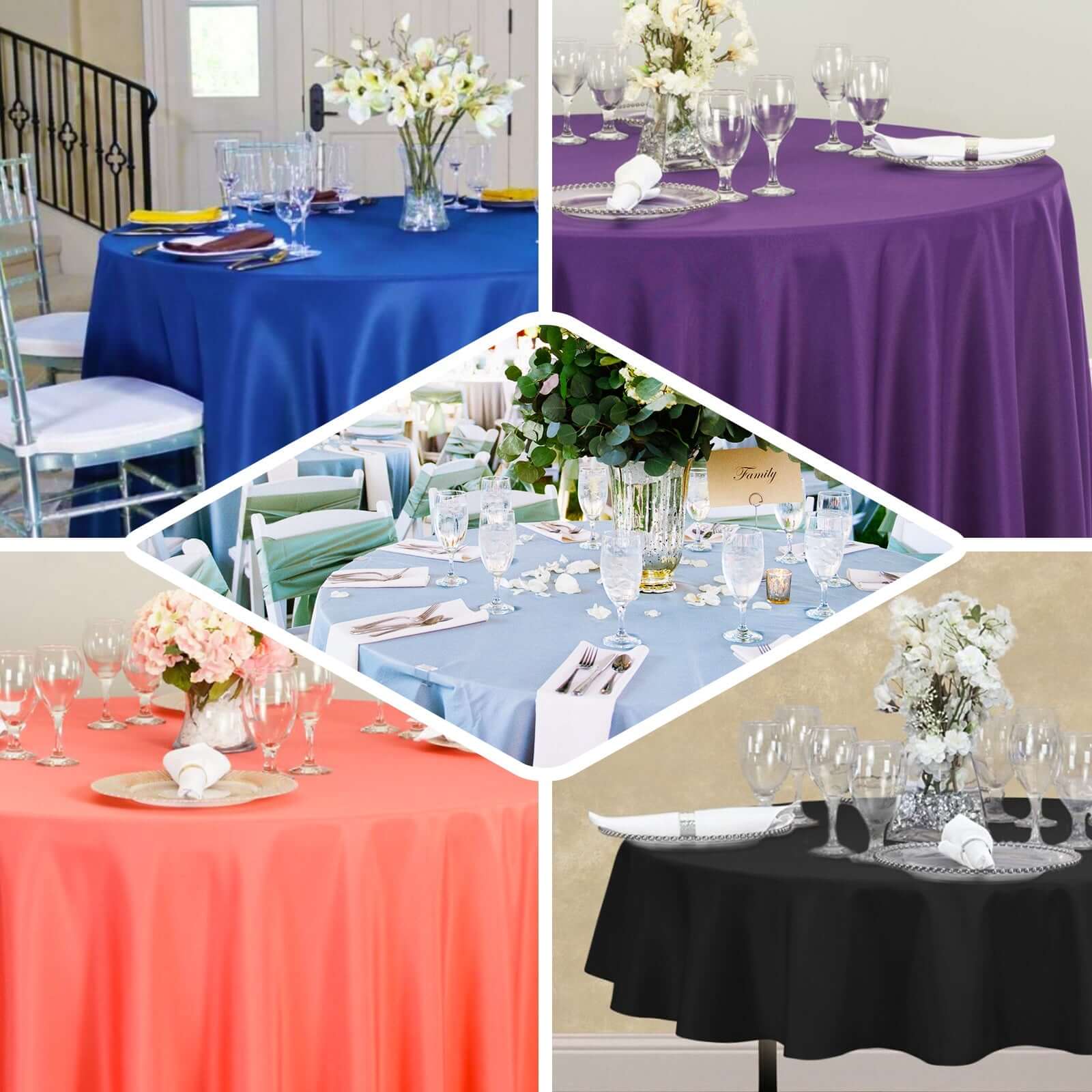 Premium Polyester 90" Round Tablecloth Hunter Emerald Green - Stain and Wrinkle-Resistant Design with 220GSM Thickness Table Cover - Image 3