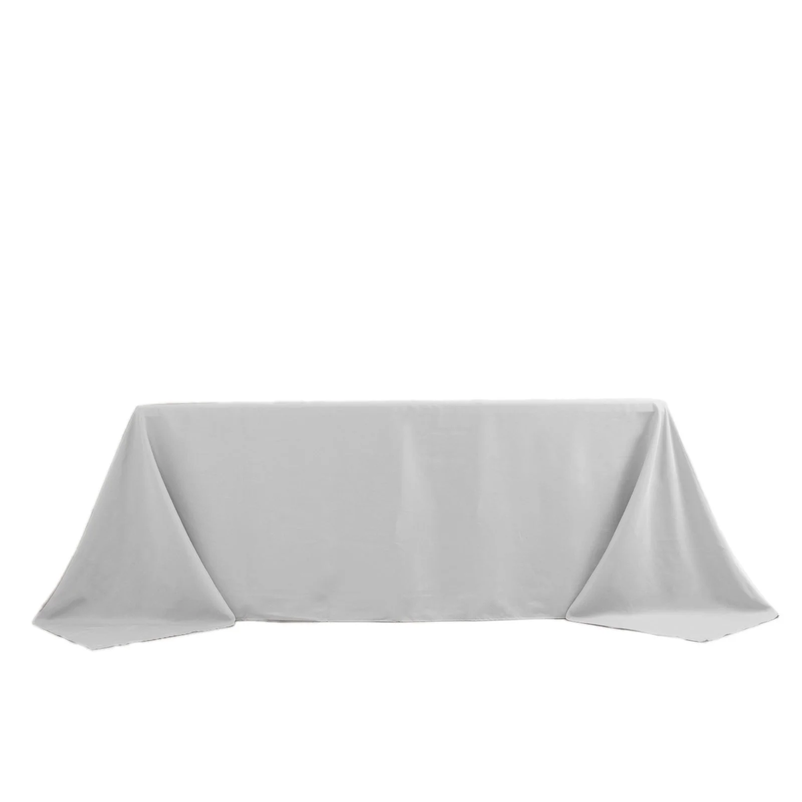 Premium Polyester 90"x132" Rectangle Tablecloth Silver - Seamless 220GSM Stain-Resistant Table Cover - Image 7