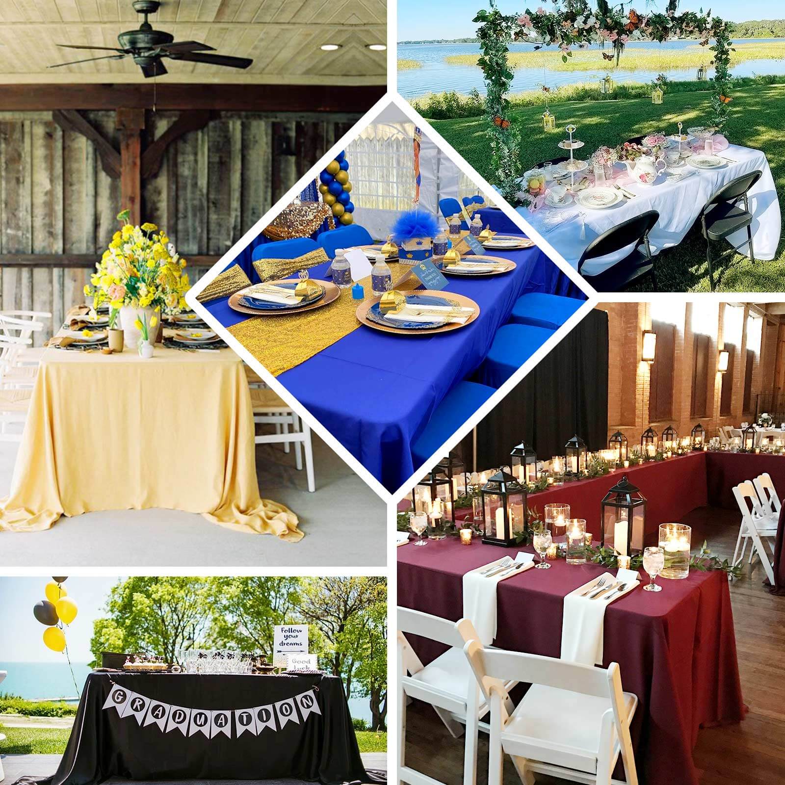 Premium Polyester 90"x156" Rectangle Tablecloth Silver - Seamless 220GSM Stain-Resistant Table Cover - Image 5