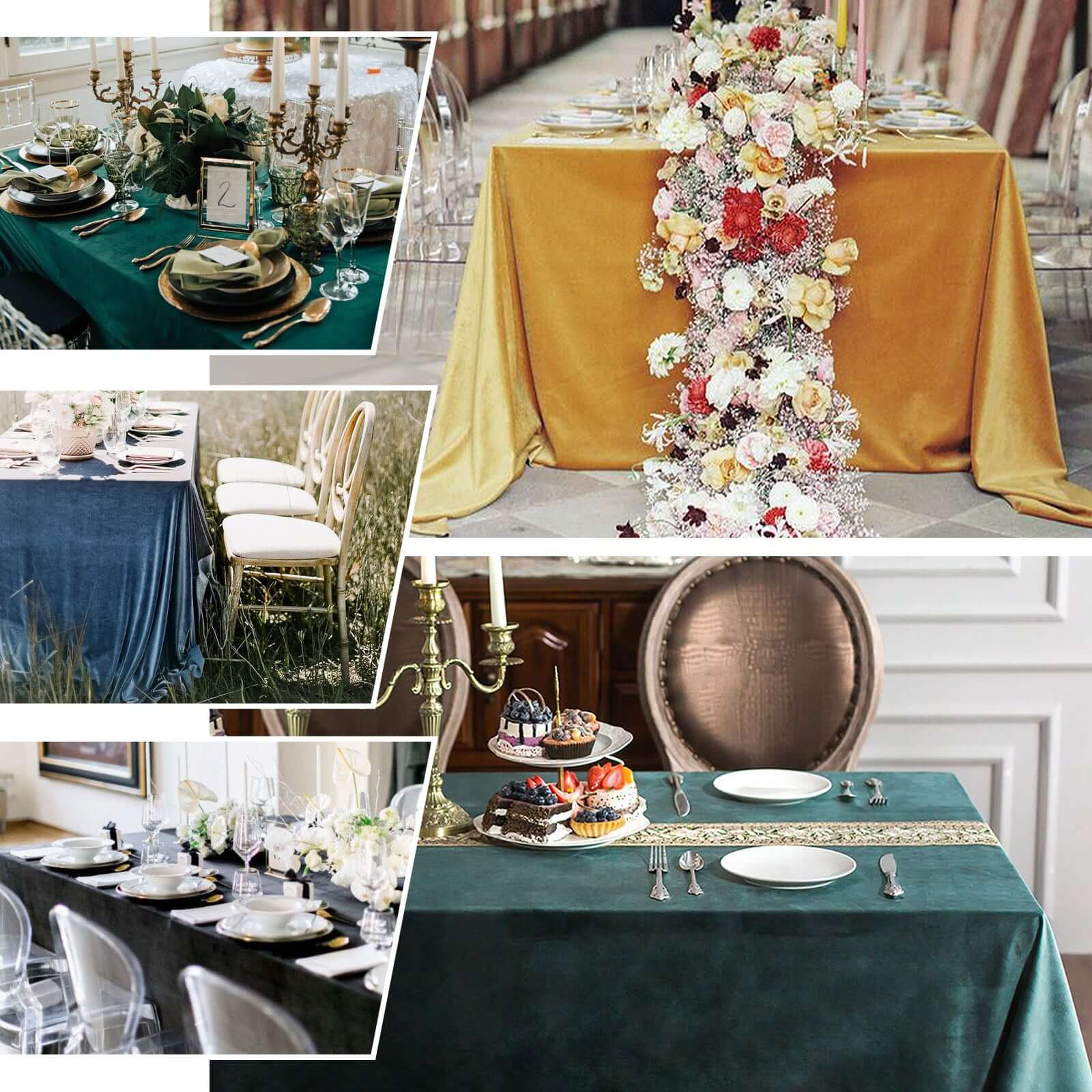 Premium Velvet 90"x156" Rectangle Tablecloth Navy Blue - Reusable Soft & Seamless Table Cover - Image 5