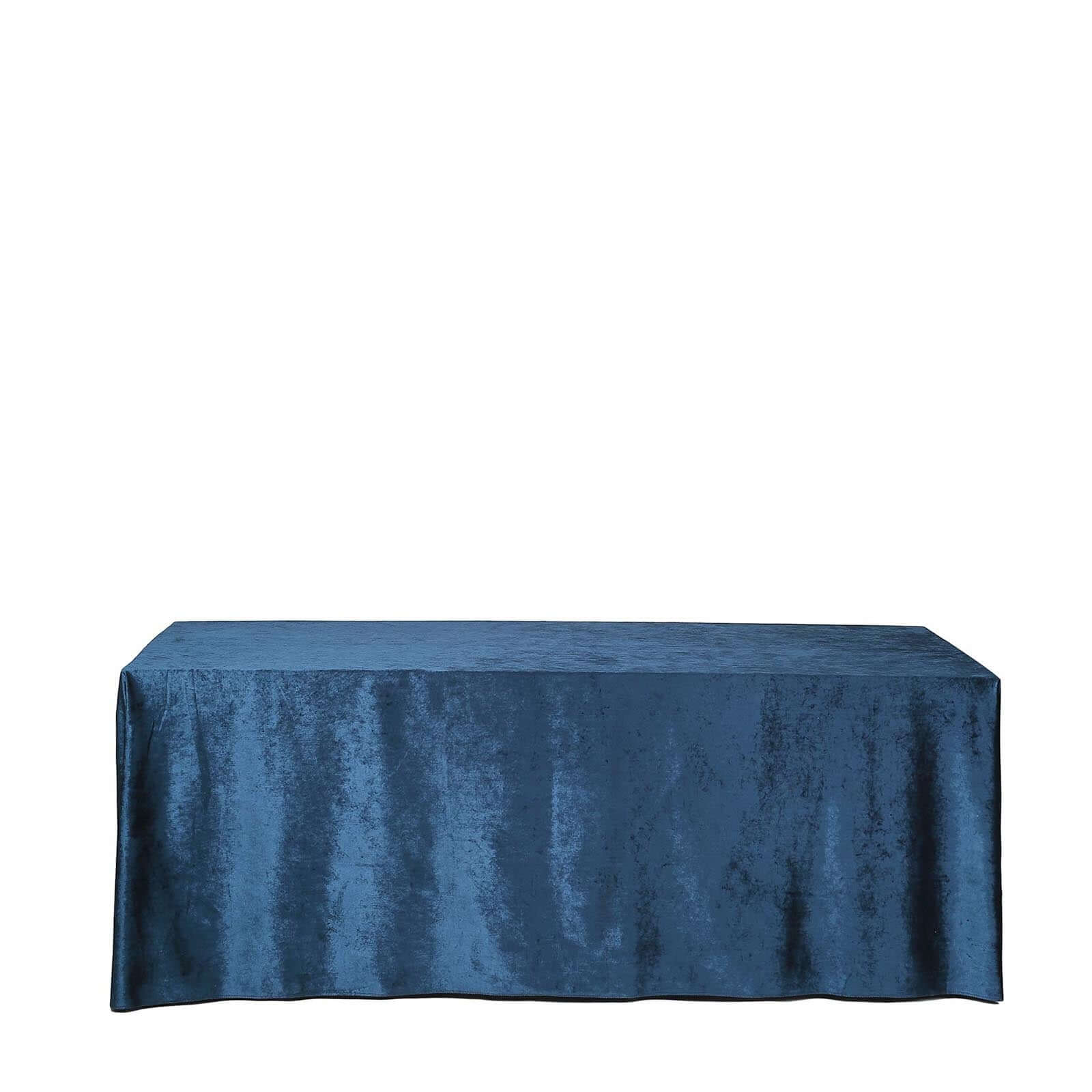 Premium Velvet 90"x156" Rectangle Tablecloth Navy Blue - Reusable Soft & Seamless Table Cover - Image 7