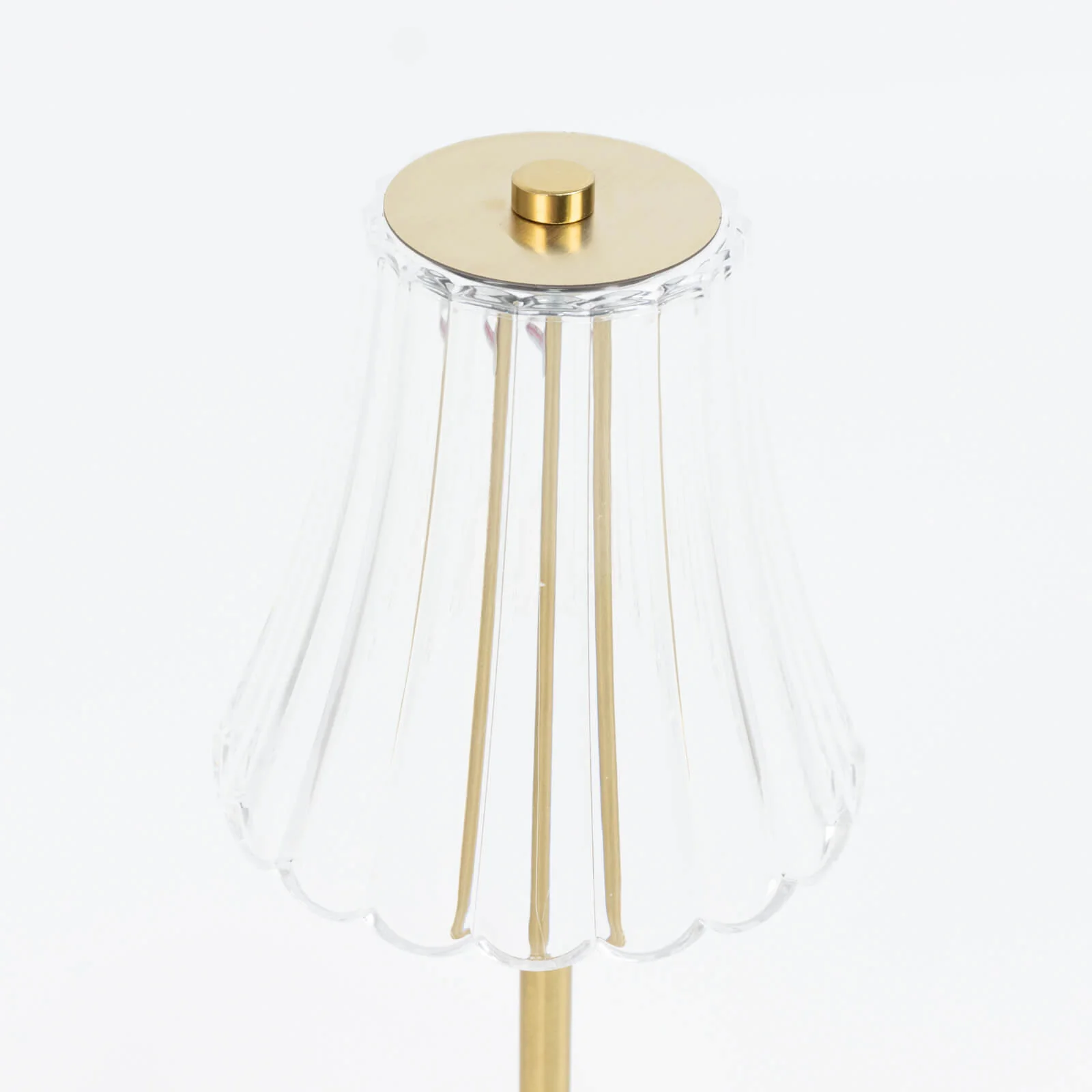 12" Gold Metal LED Table Lamp – Modern Fluted Acrylic Shade, USB Rechargeable Cordless Touch Dimmable, 3 Color Modes - Image 8