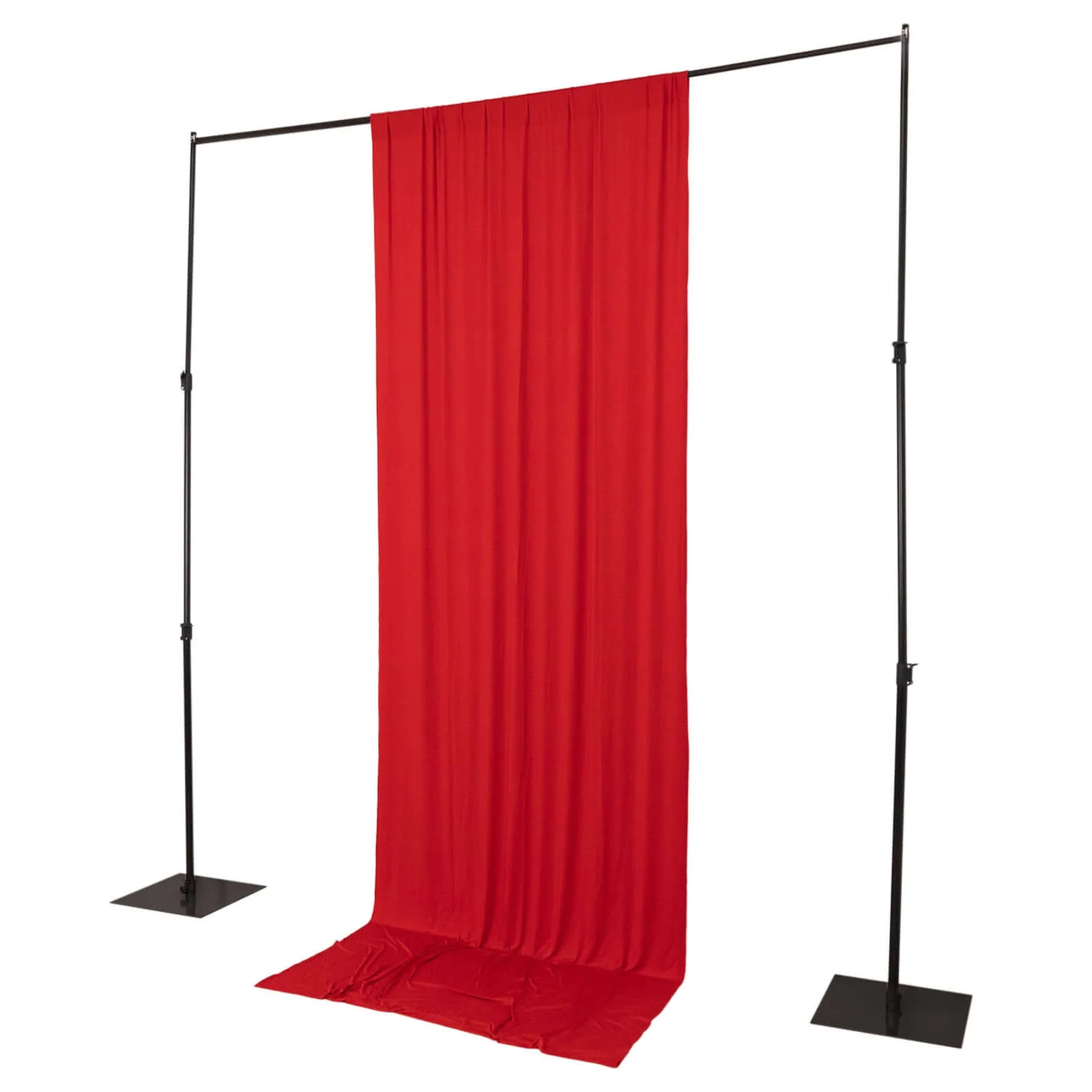 Red 4-Way Stretch Spandex Event Curtain Drapes, Wrinkle Free Backdrop Event Panel with Rod Pockets - 5ftx12ft - Image 6