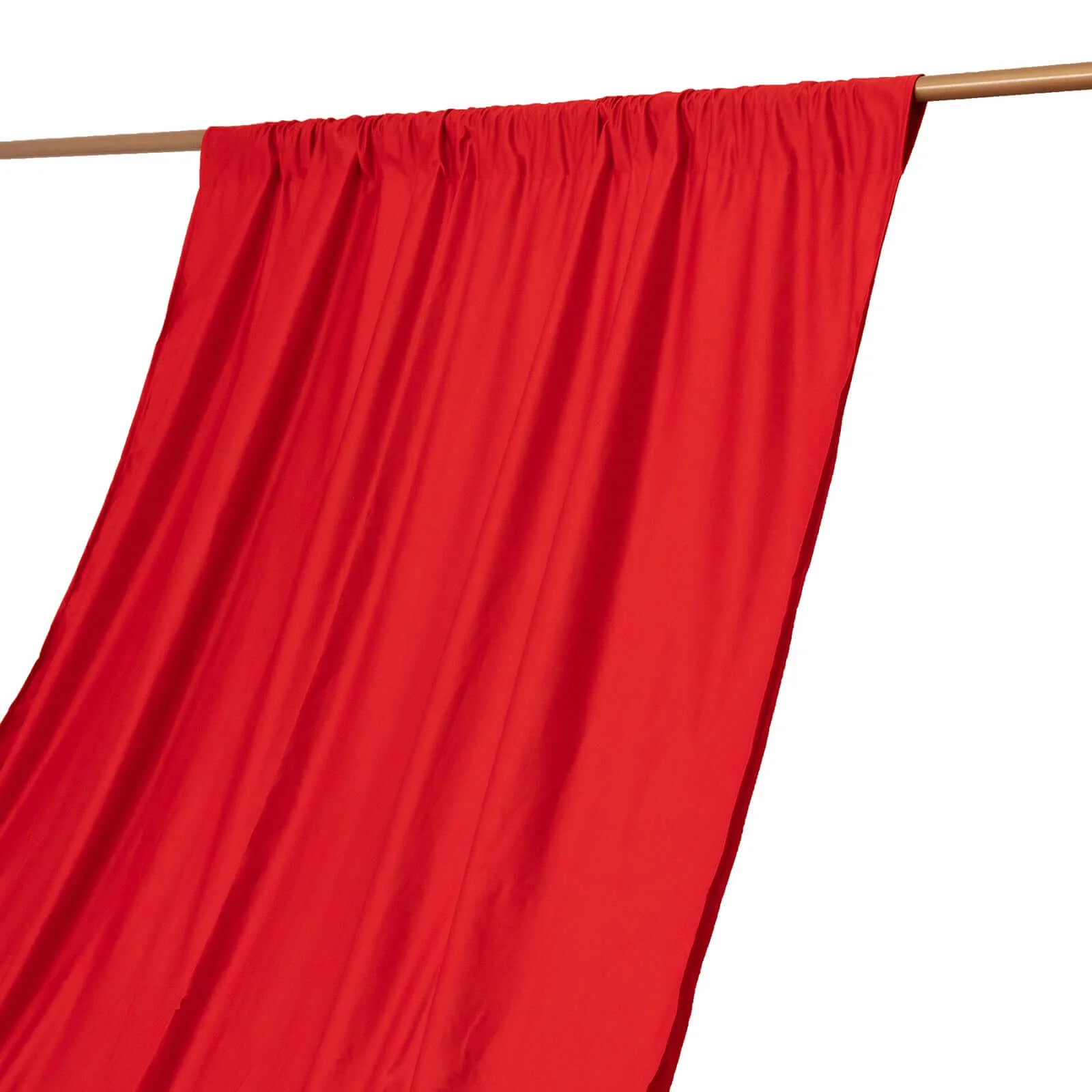 Red Scuba Polyester Event Curtain Drapes, Durable Flame Resistant Backdrop Event Panel Wrinkle Free with Rod Pockets - 5ftx14ft - Image 2